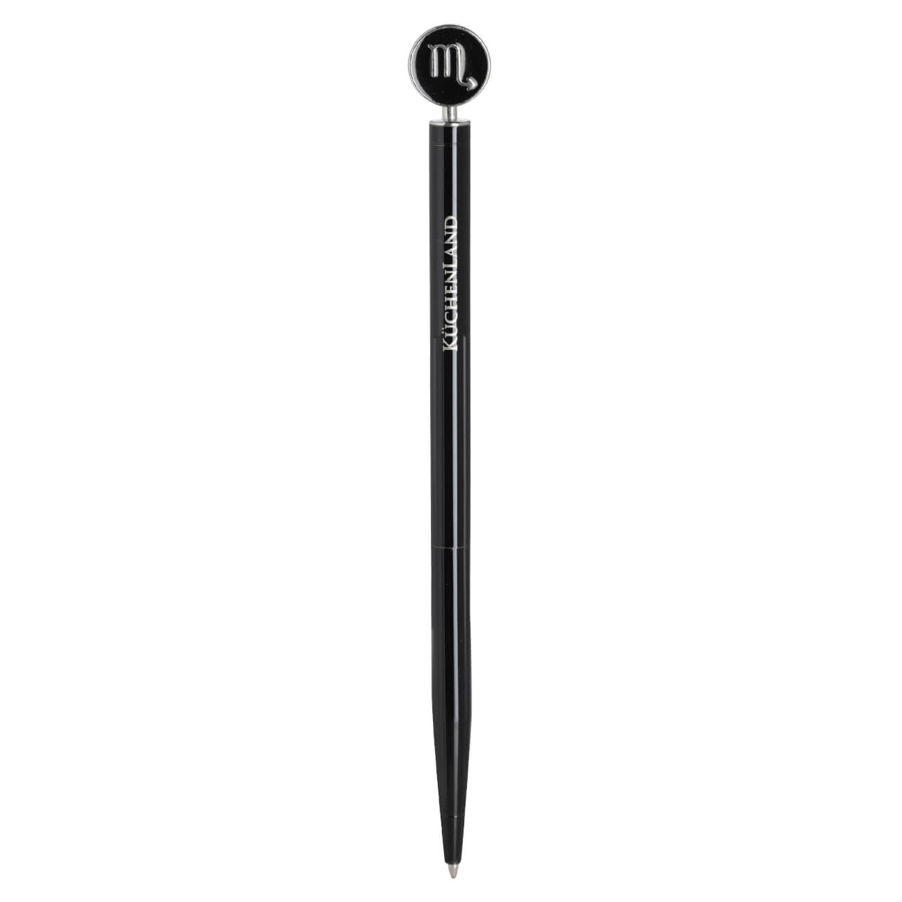 Ручка шариковая, 15 см, с фигуркой, сталь, черно-серебристая, Скорпион, Zodiac изображение № 1