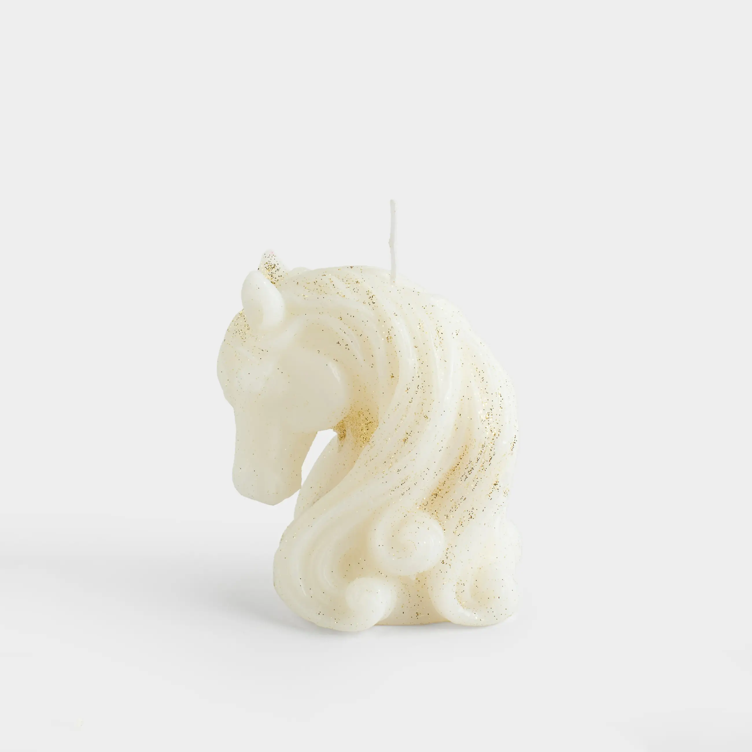 Свеча, 7x10 см, с блестками, шампань, Лошадь, Horse gold