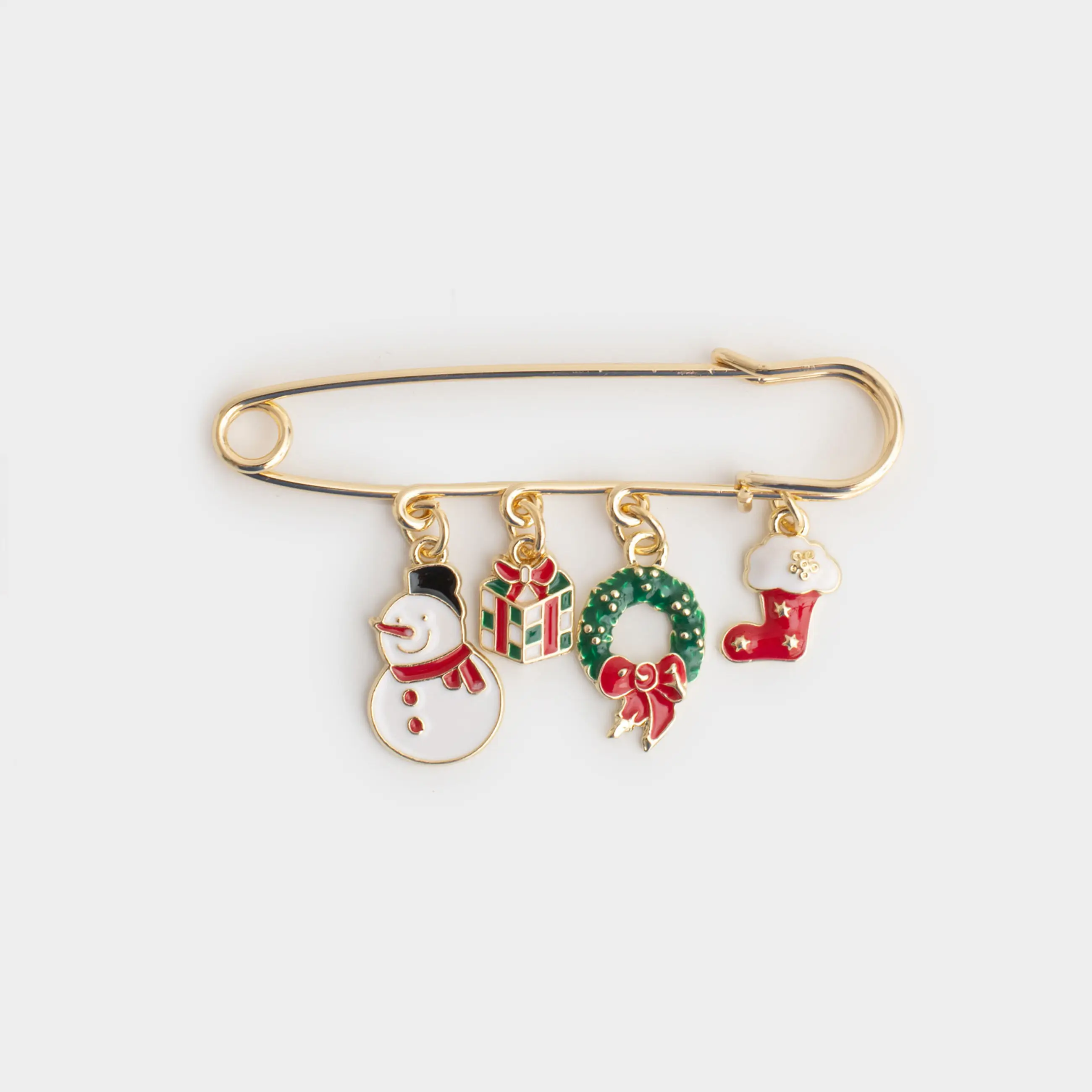 Брошь, 7 см, металл, золотистая, Атрибуты праздника, Jewelry christmas