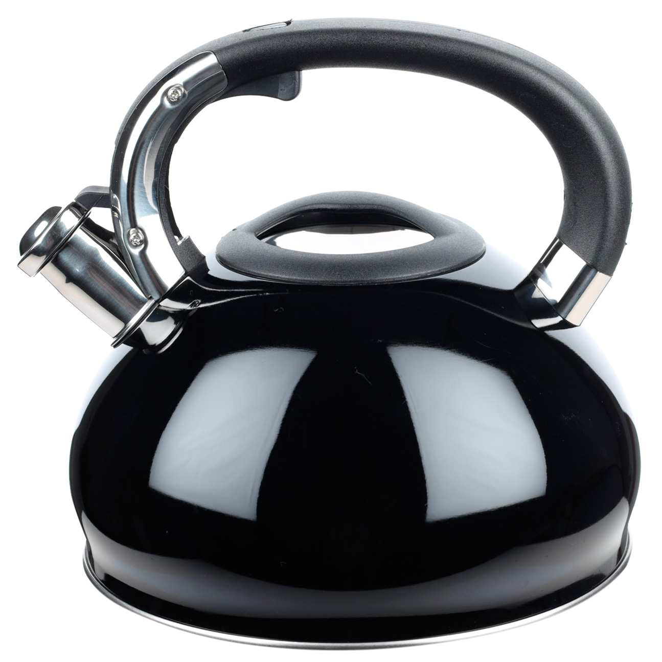 

Чайник, 2,5 л, со свистком, сталь, черный, Whistle