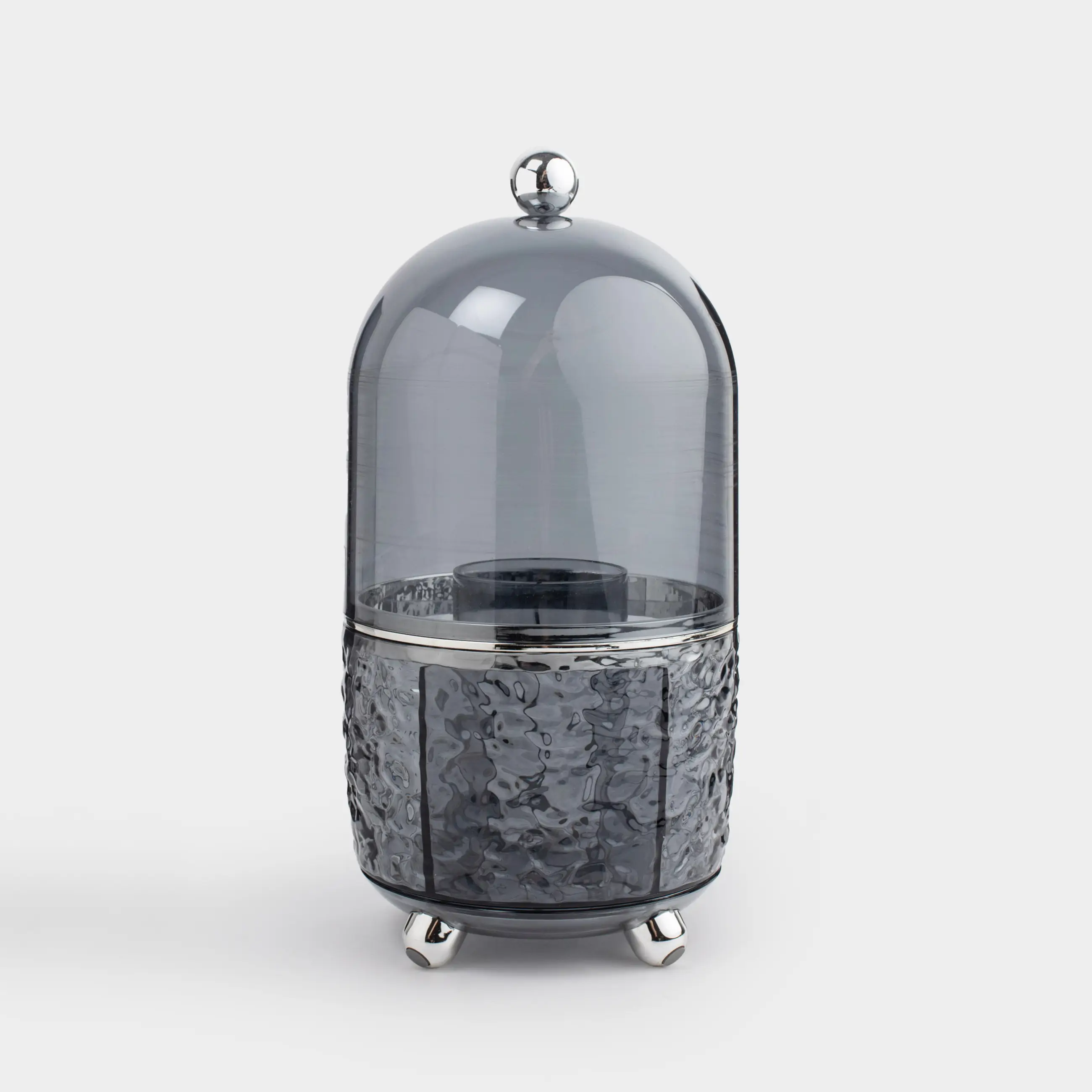 Органайзер для косметики, 26 см, 6 отд, вращающийся, пластик, серый, Renaissance clear