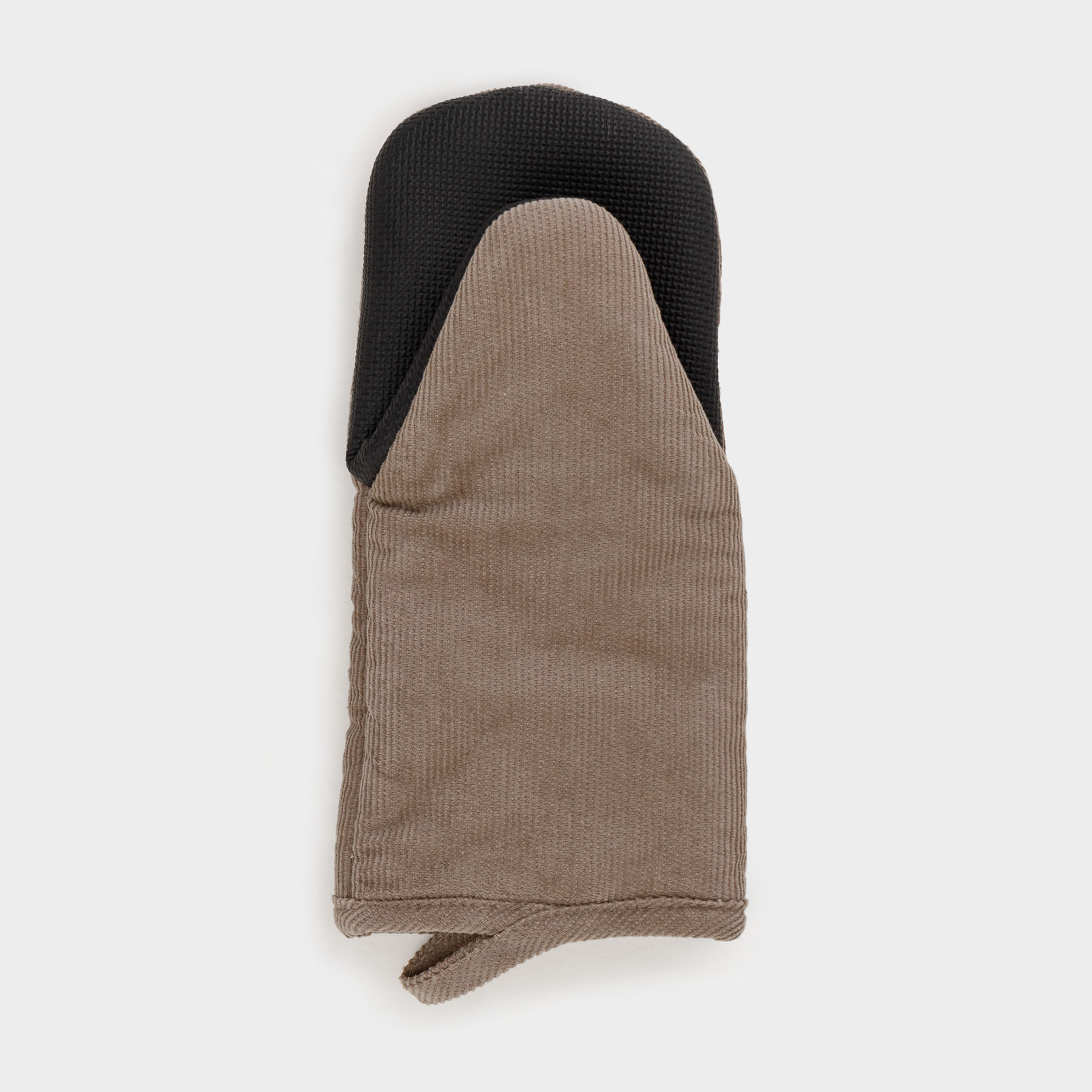 Прихватка-варежка, 14х29 см, в рубчик, вельвет/резина, коричневая, Moire kitchen