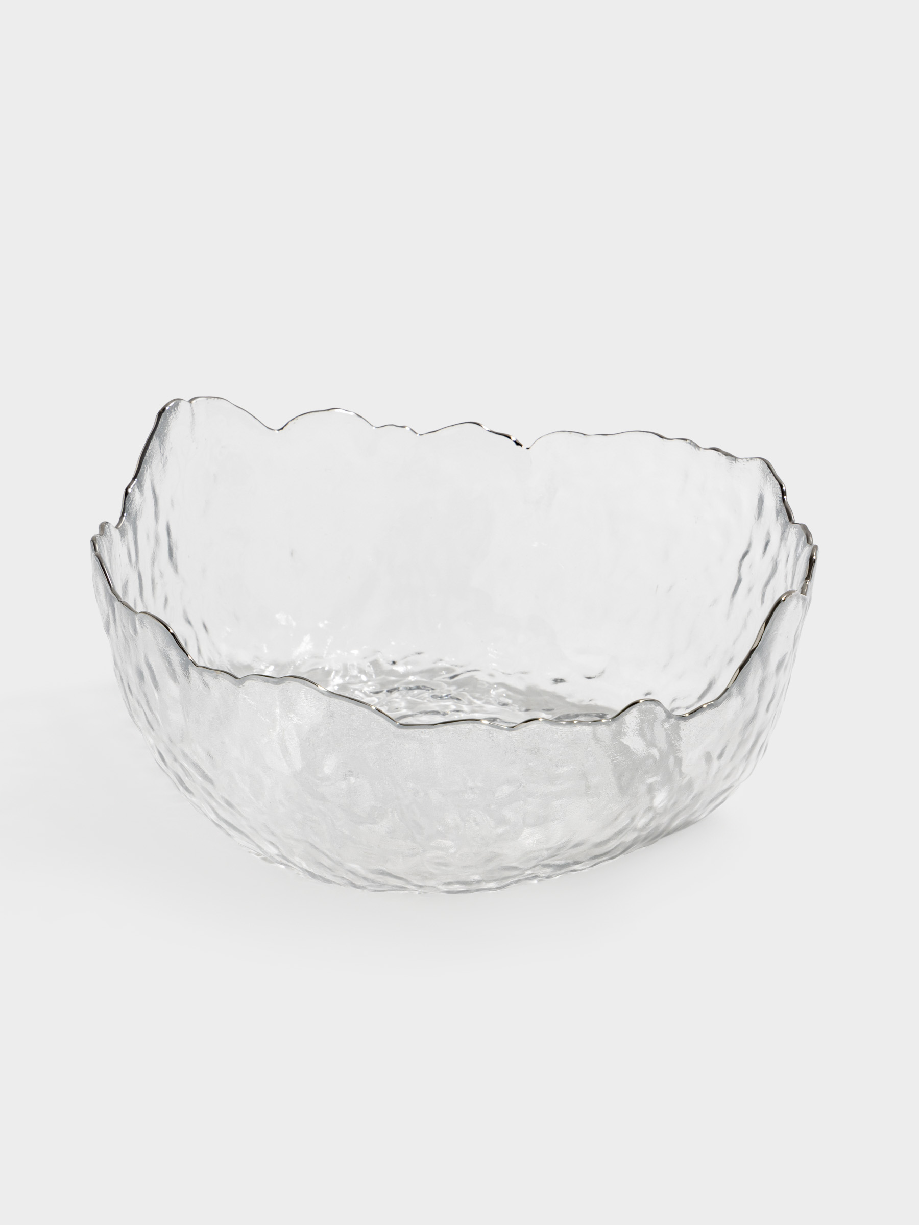 Салатник, 20х9 см, 1,1 л, стекло, с серебристым кантом, Nautilus silver, image-2