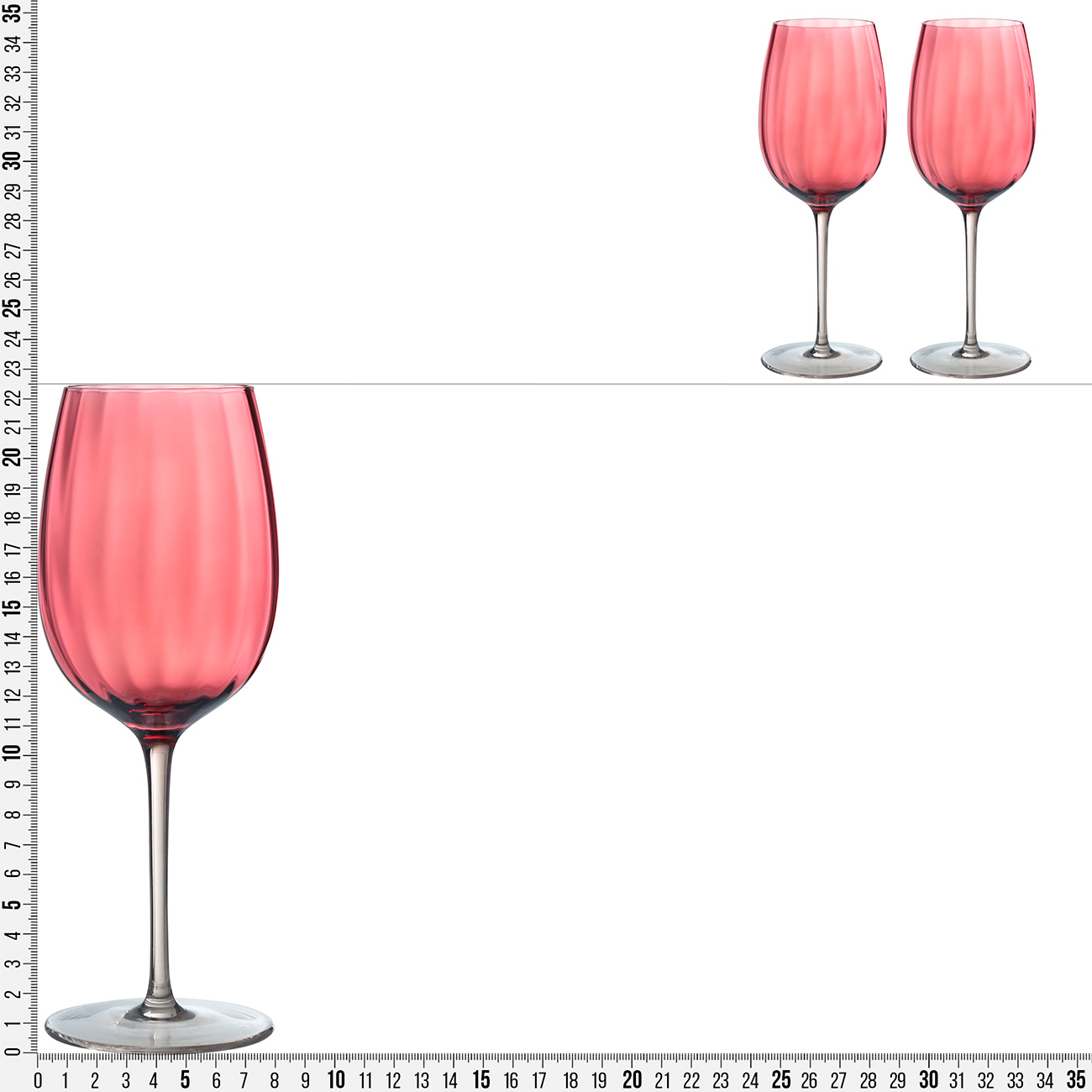Бокал для вина, 470 мл, 2 шт, стекло, бордовый, Filo R color изображение № 4