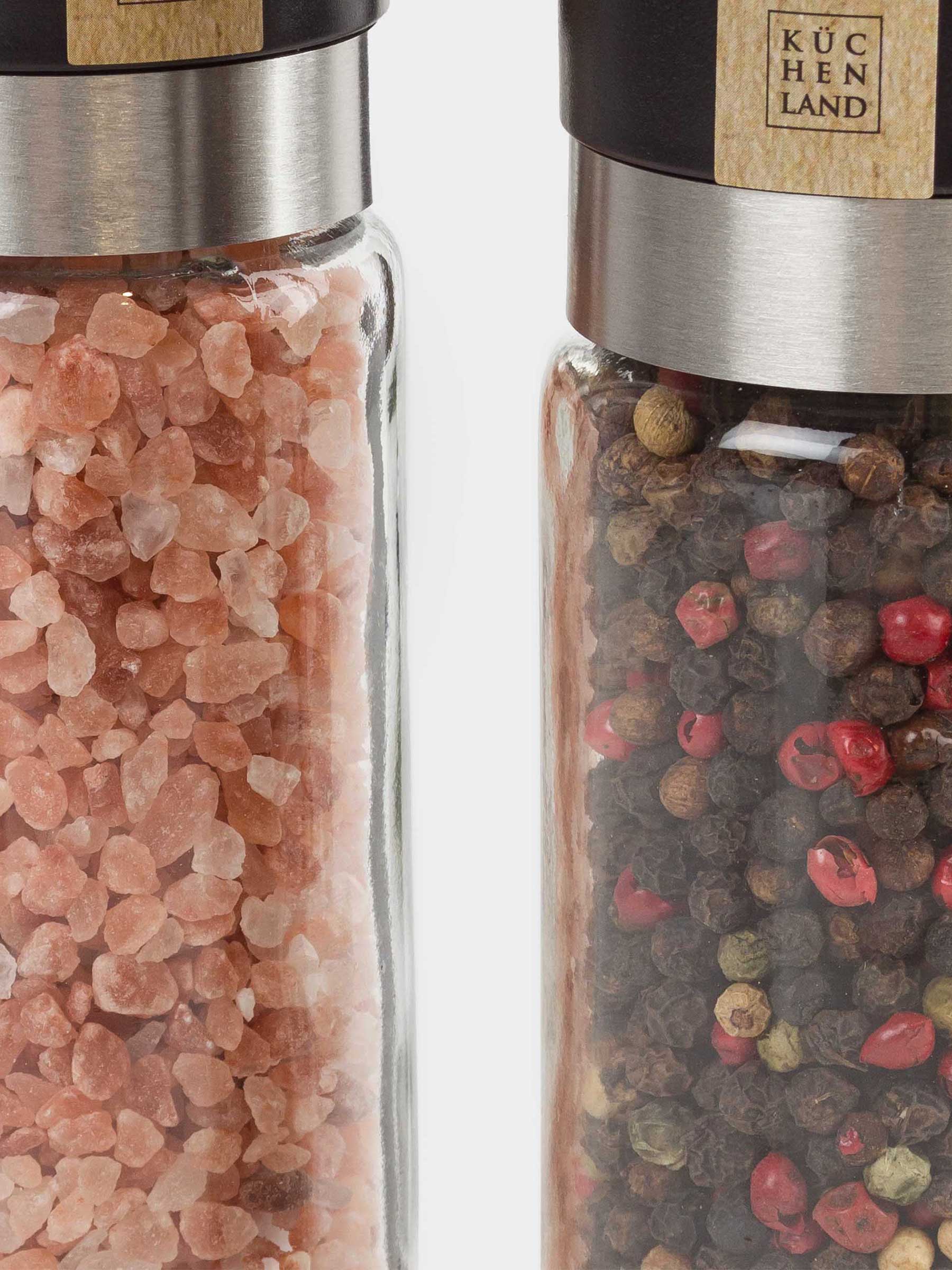 Мельница для специй, 16 см, 2 шт, механическая, стекло/пластик, Соль/Перец, Spices, image-2