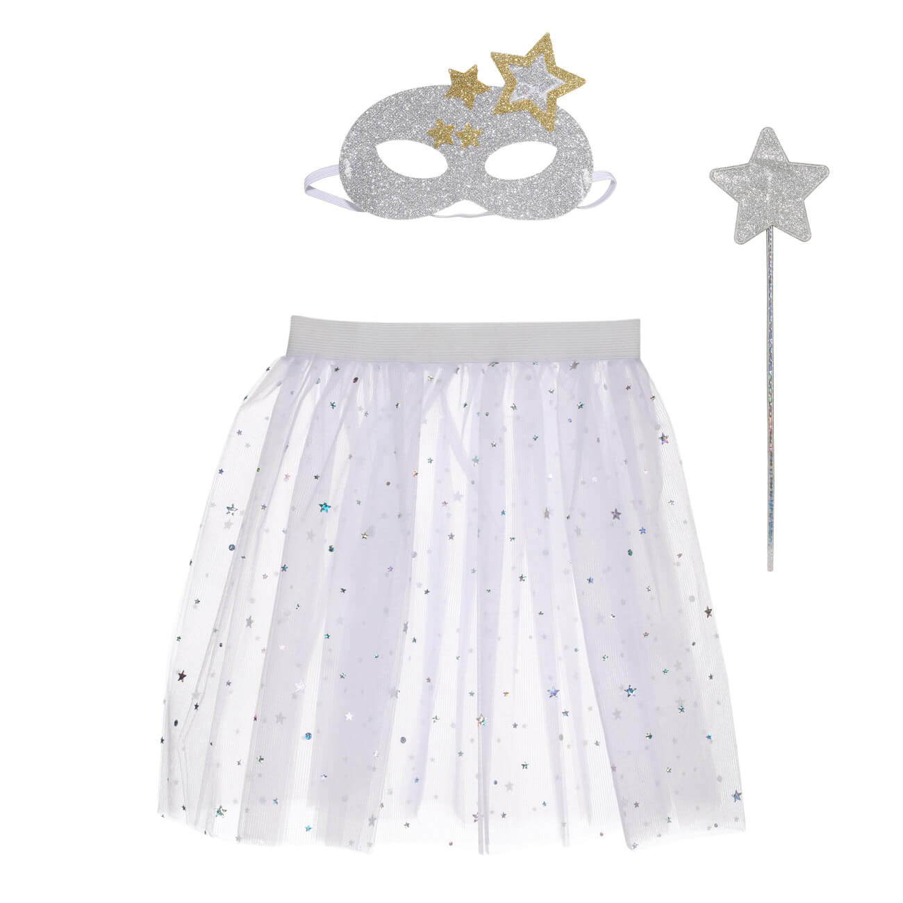 Набор карнавальный, 3 пр, детский, маска/юбка/палочка, полиэстер, Звезда, Christmas kids набор карнавальный 3 пр детский юбка ободок палочка полиэстер звезды princess