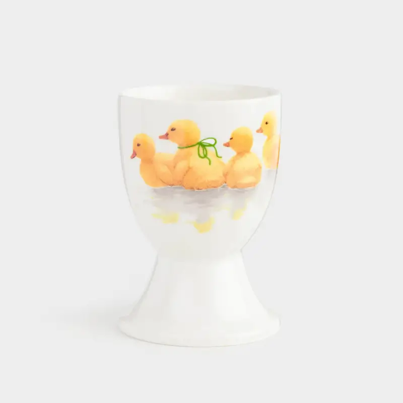 Подставка для яйца, детская, 7 см, фарфор N, белая, Утята, Easter kids