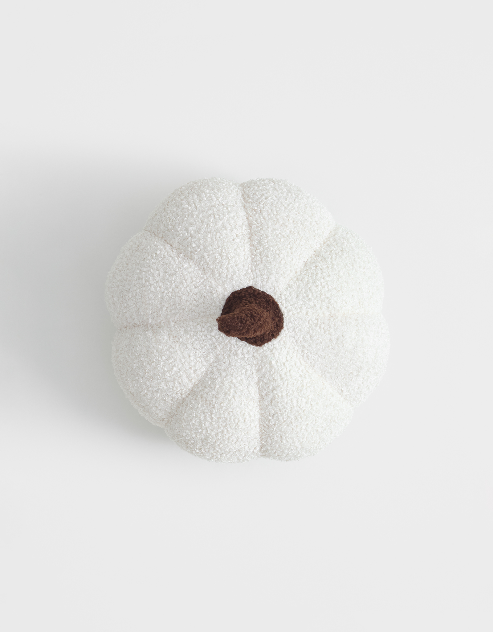 Подушка декоративная, 31х15 см, букле, молочная, Тыква, Boucle figure, image-0