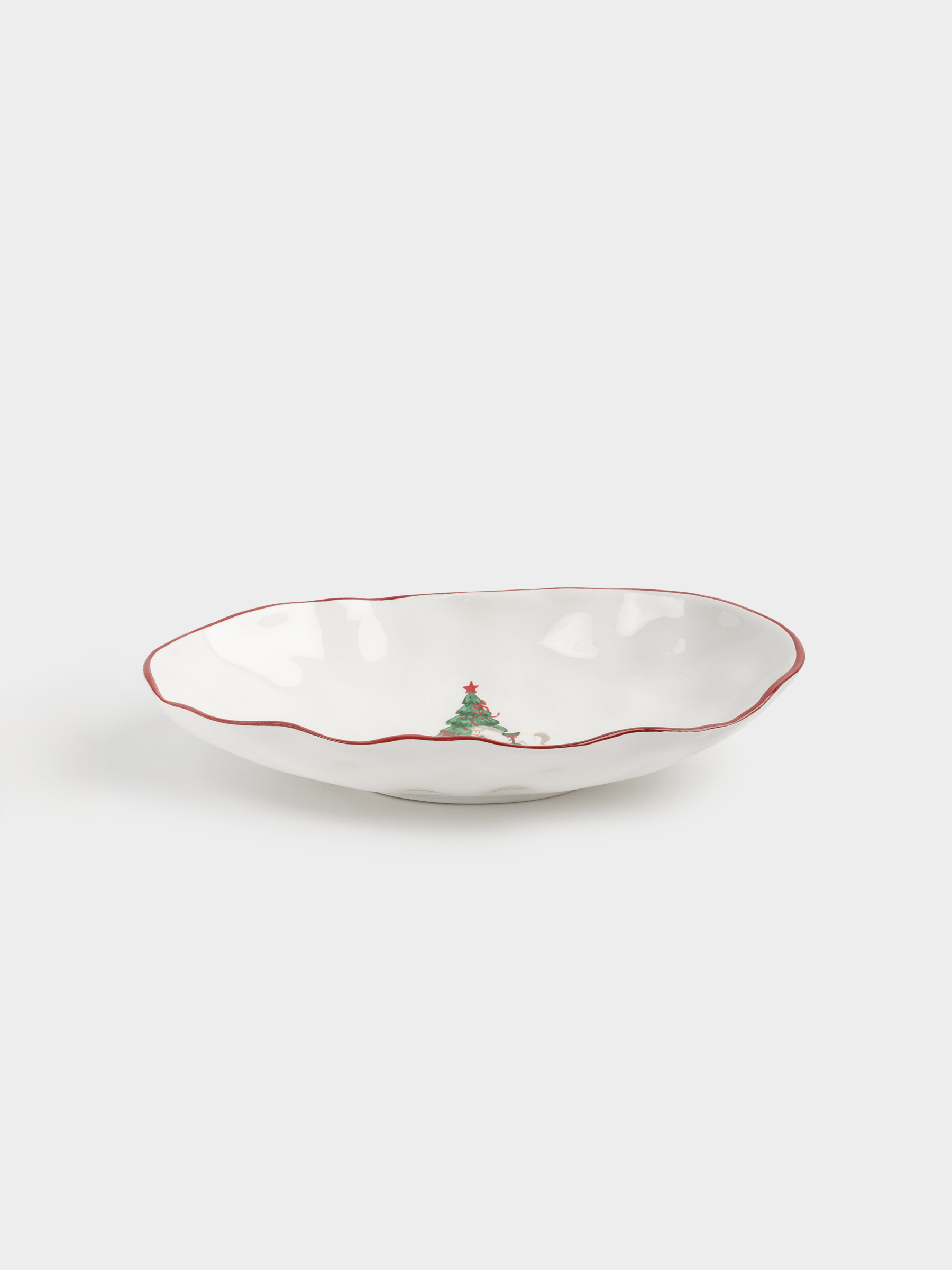 Блюдо, 31х18х6 см, керамика, овальное, Лошадка с елкой, Christmas tree, image-1