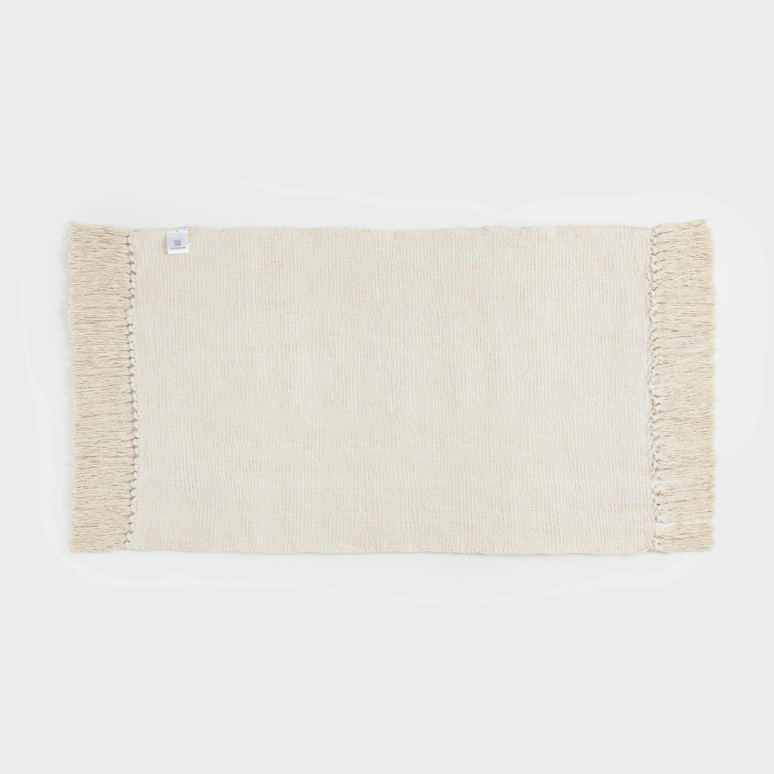 Коврик, 50х80 см, с бахромой, хлопок, песочный, Textured