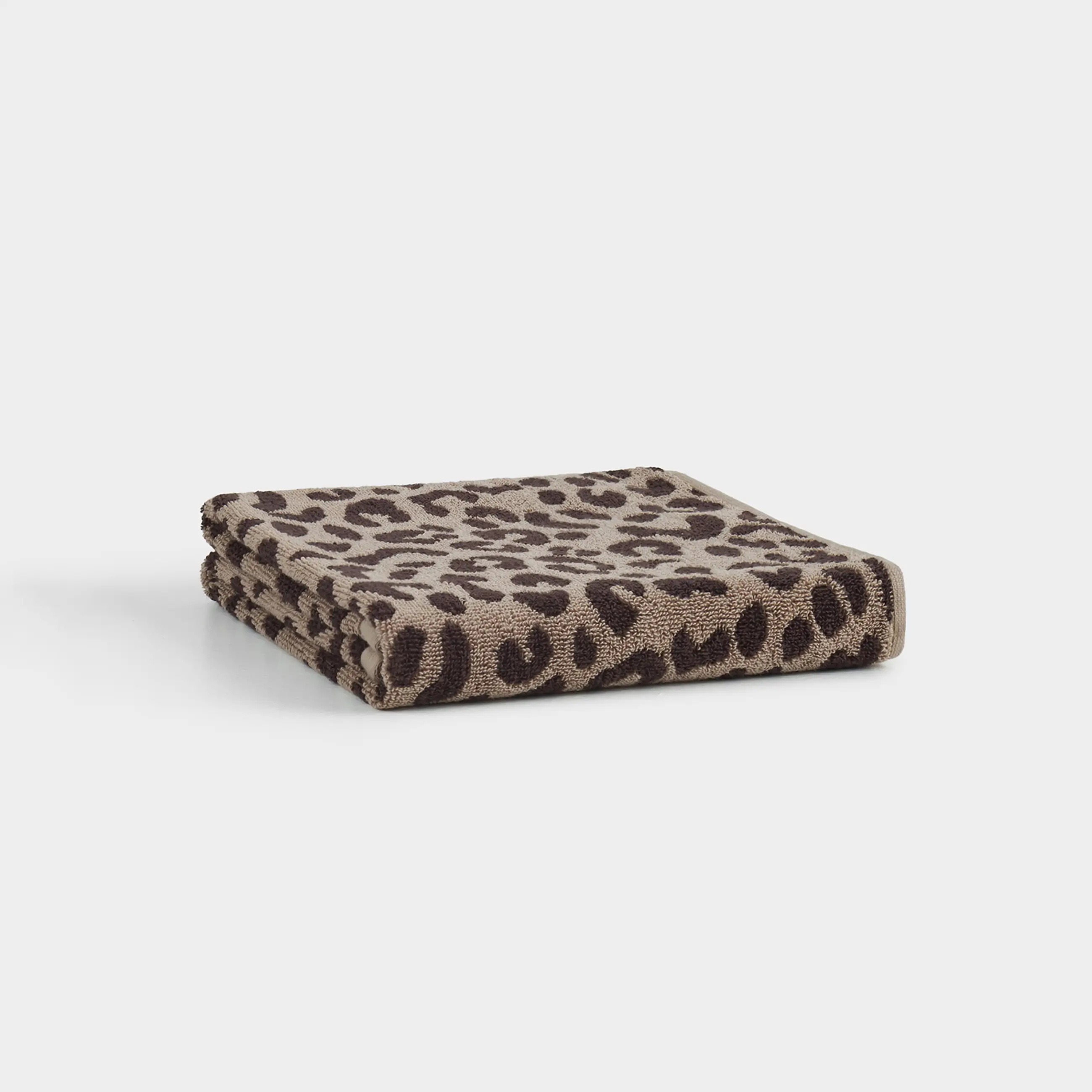 Полотенце, 40х60 см, хлопок, коричневое, Леопардовый принт, Leopard cotton