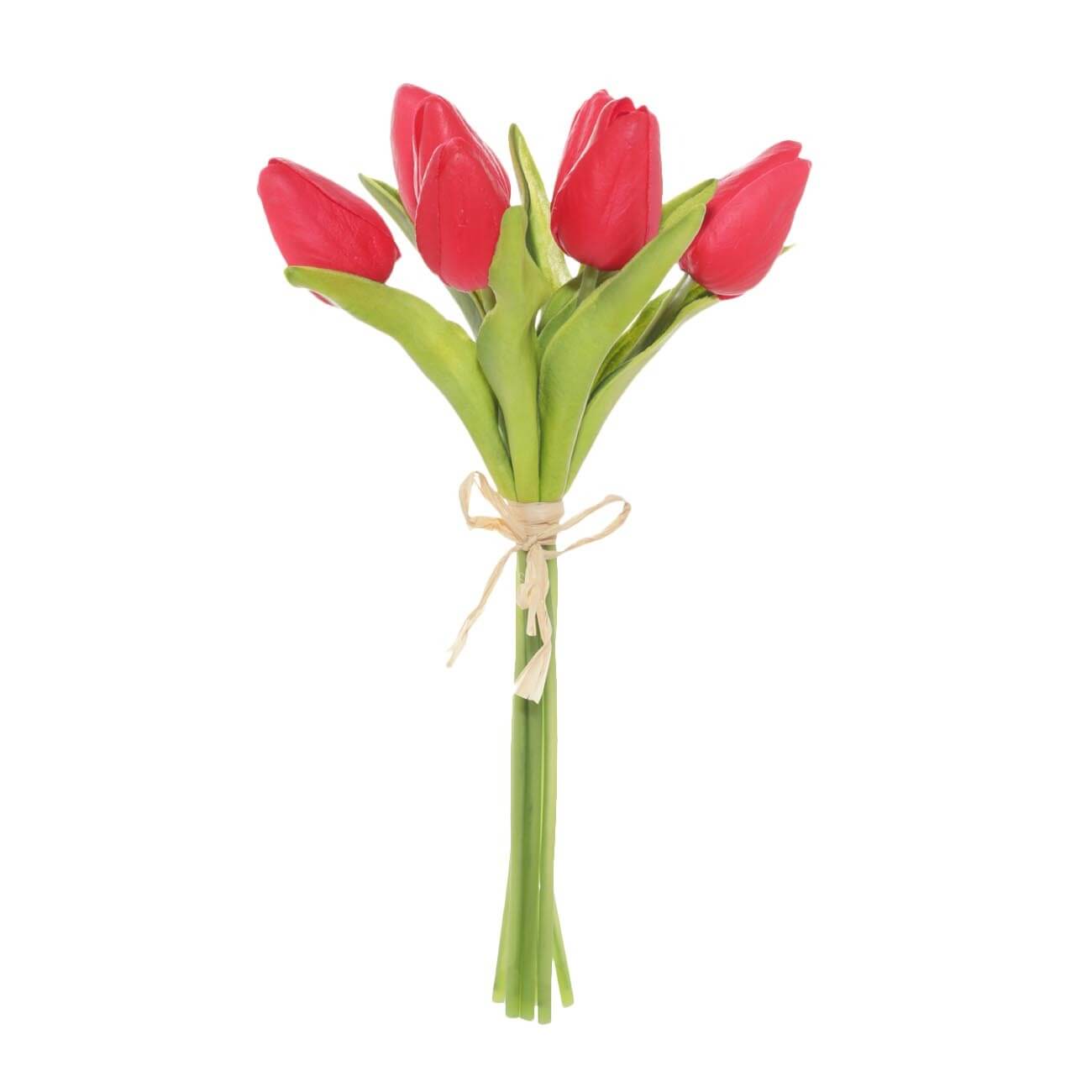 Букет искусственный, 25 см, полиуретан, Красные тюльпаны, Flower garden - фото 1