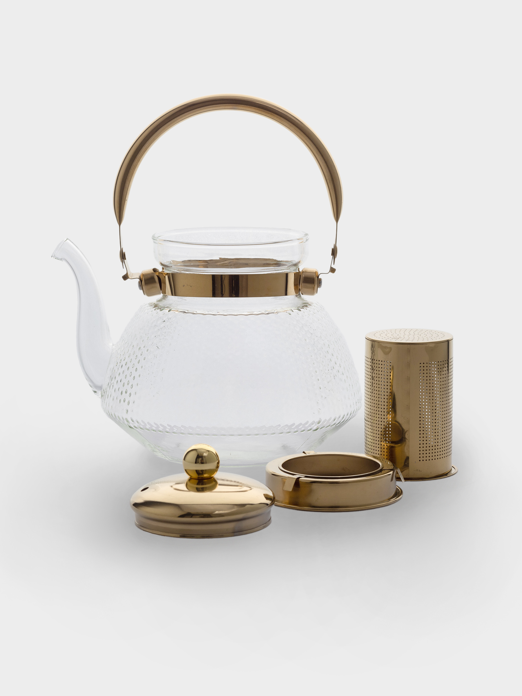 Чайник заварочный, 1,3 л, стекло Б/сталь, золотистый, Classic gold, image-3