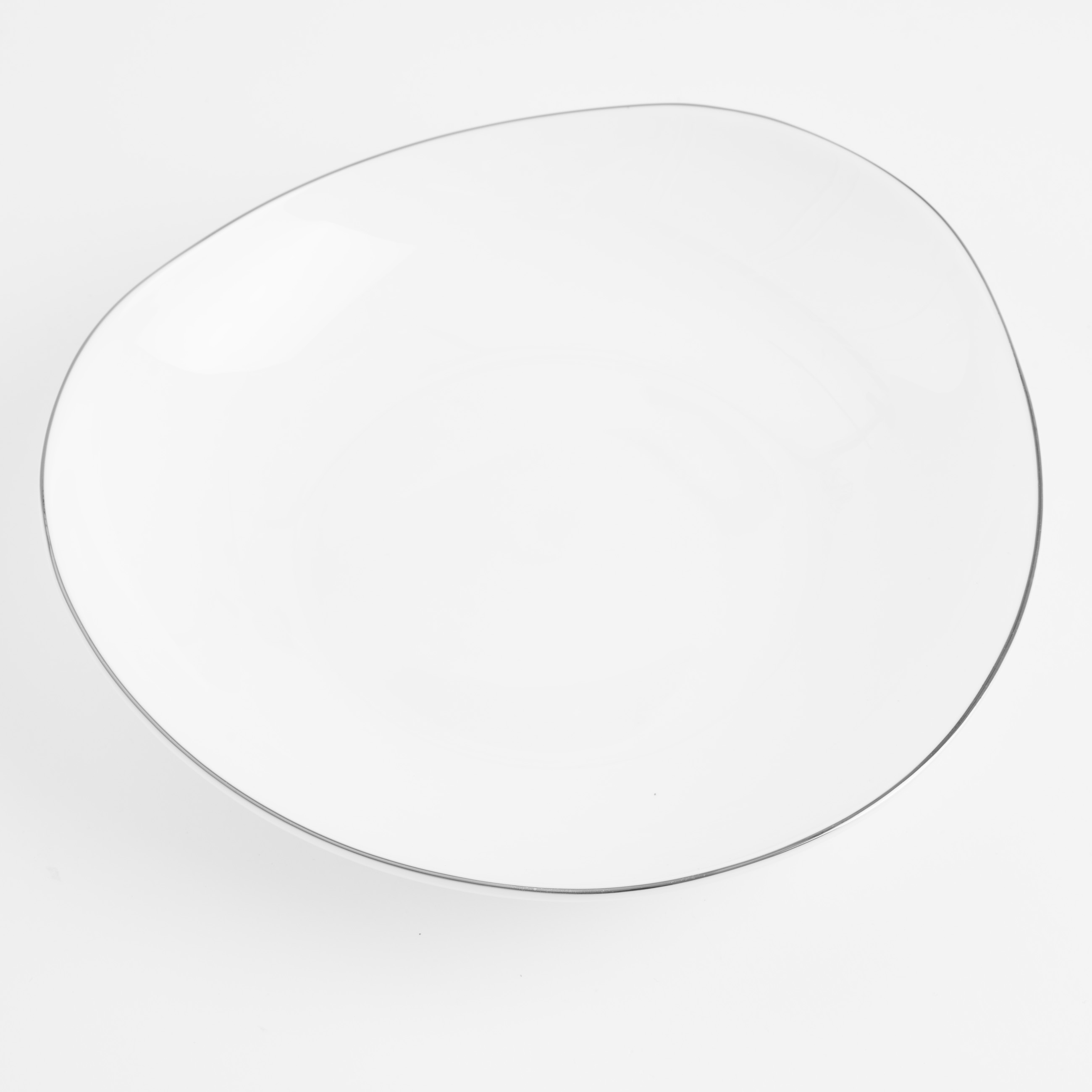 Тарелка суповая, 21х4 см, фарфор F, белая, Bend silver изображение № 2