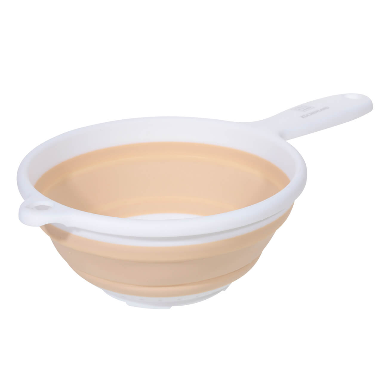 

Kuchenland Дуршлаг, 33 см, складной, пластик/резина, бежевый, Soft kitchen