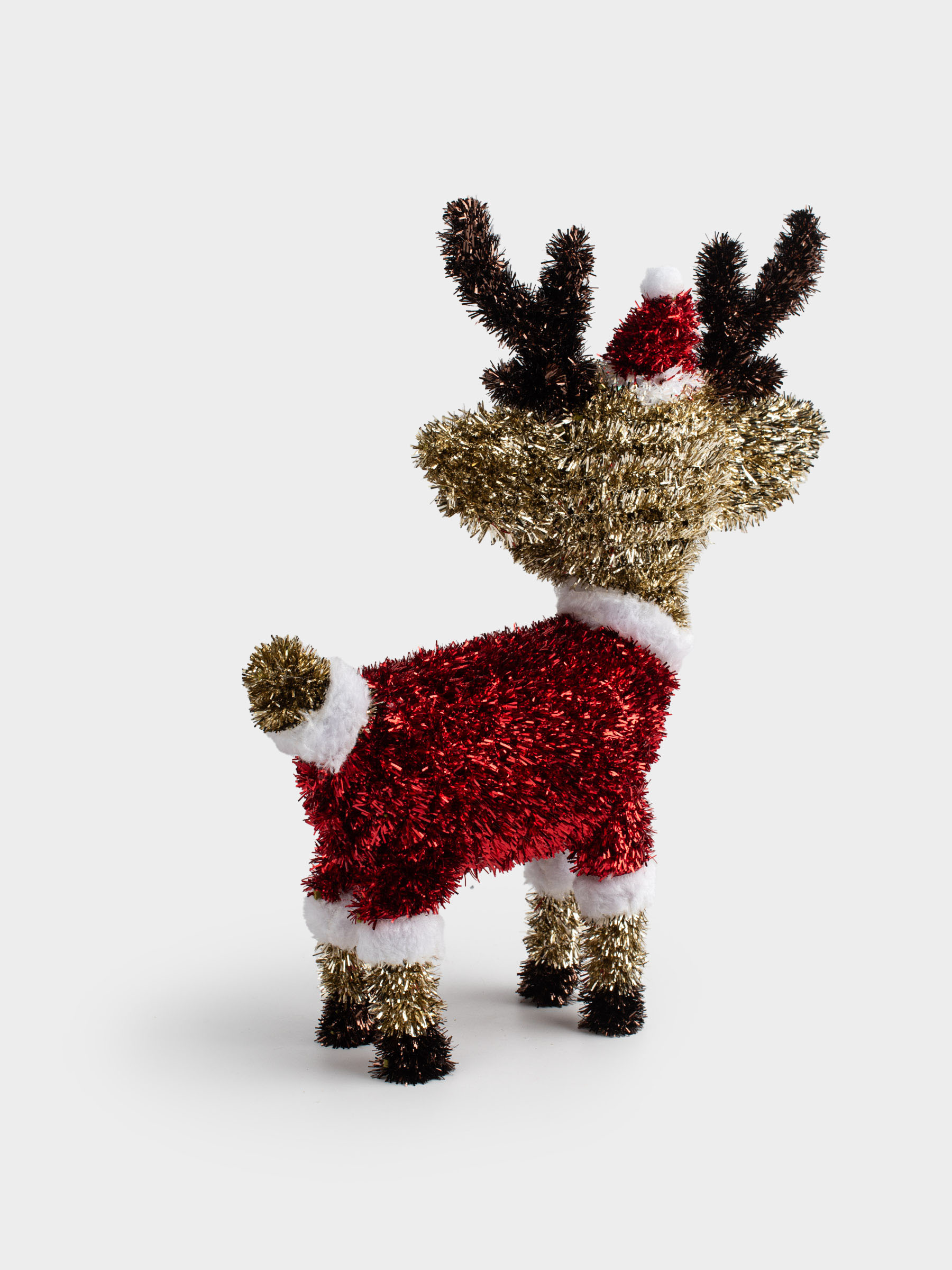 Статуэтка, 34 см, мишура/пластик, золотистая, Олень, Tinsel decor, image-4