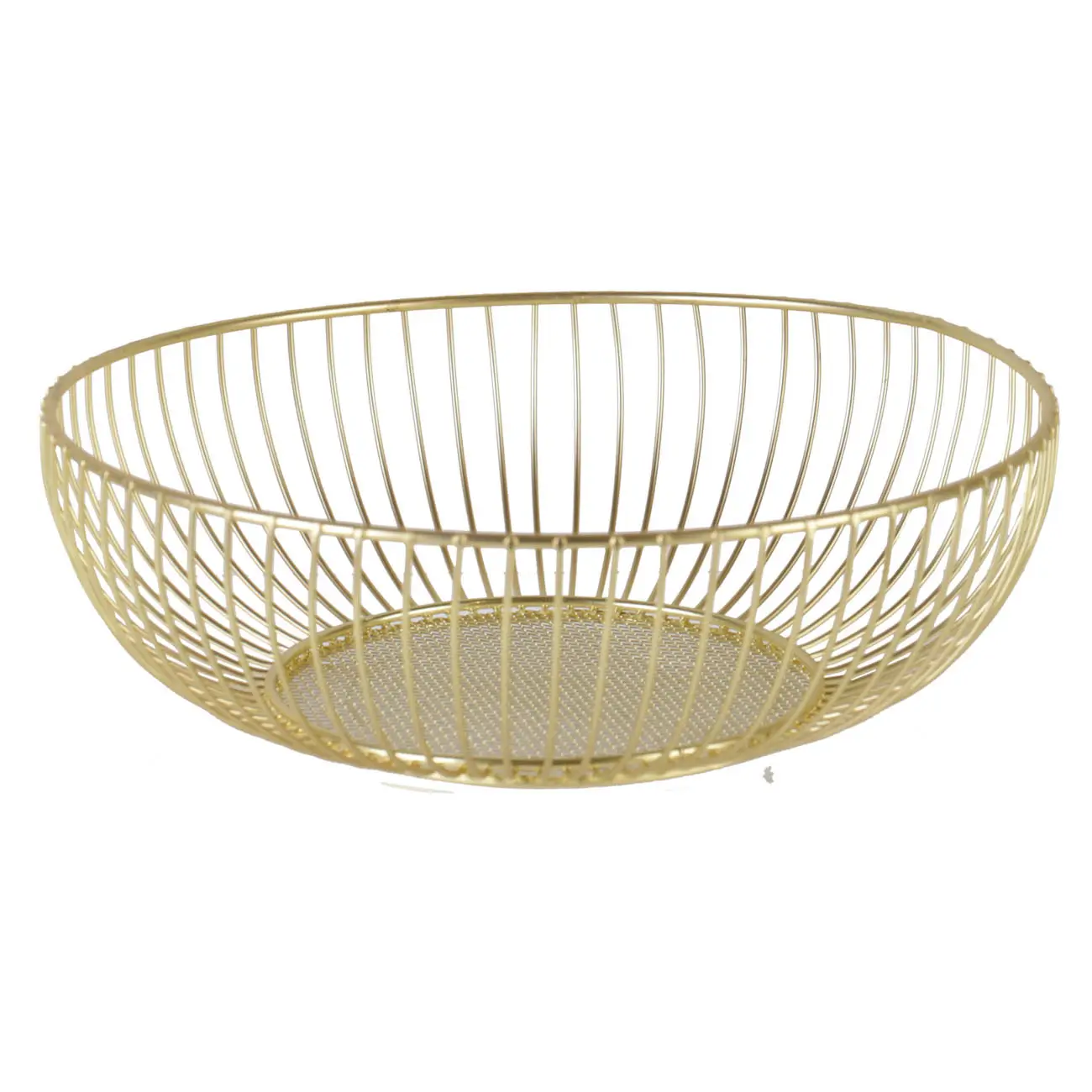 Корзина для фруктов, 25 см, металл, золотистая, Twist gold, image-0