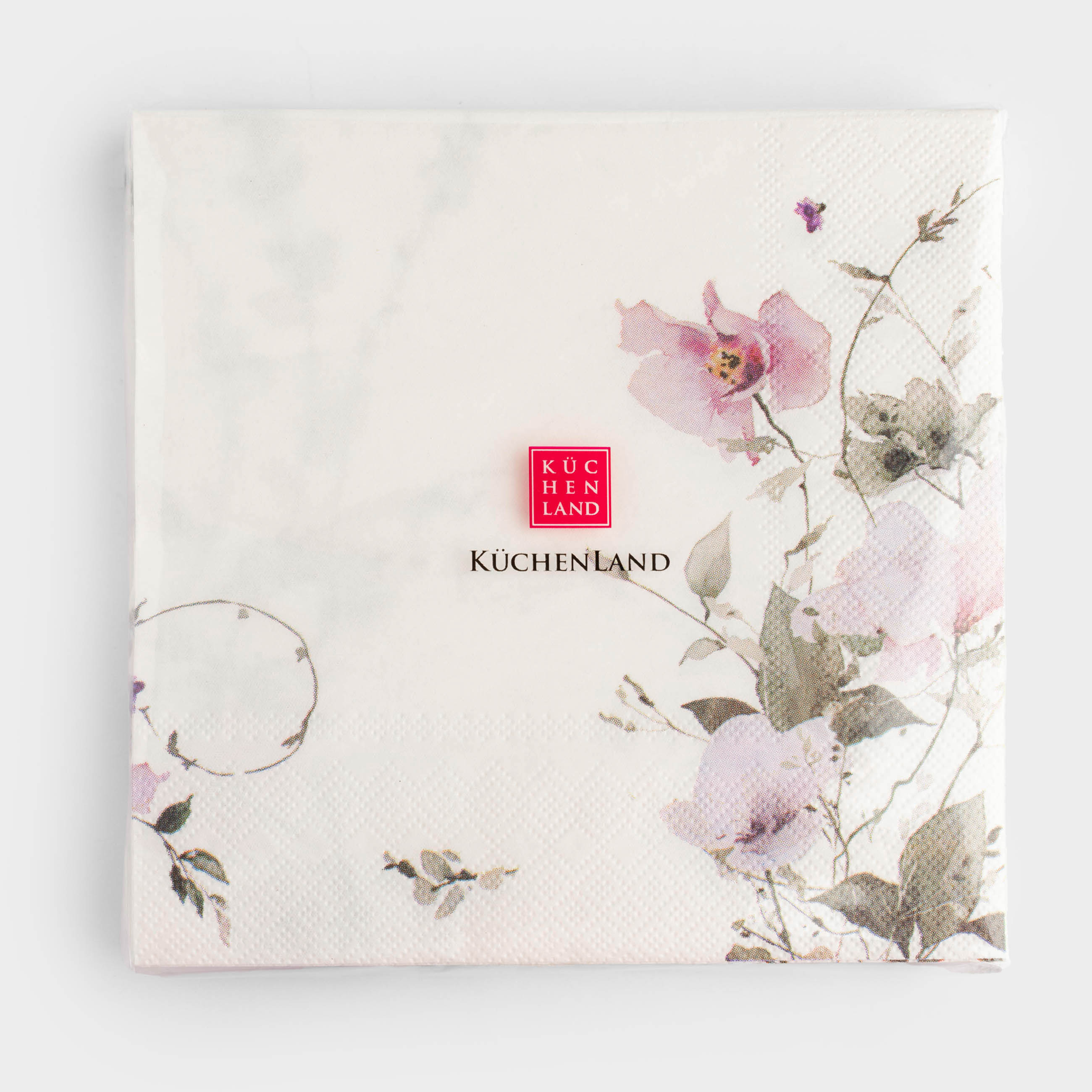 Салфетки бумажные, 33х33 см, 20 шт, квадратные, белые, Весенние цветы, Petal serenity, image-2