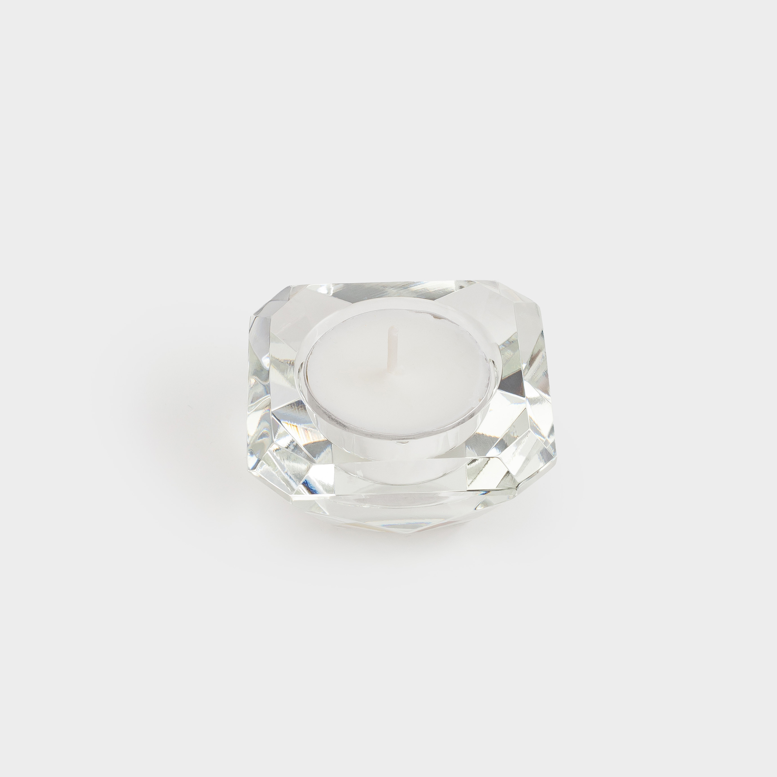 Подсвечник, 7 см, для чайной свечи, кристальное стекло, Грани, Lux crystal, image-3