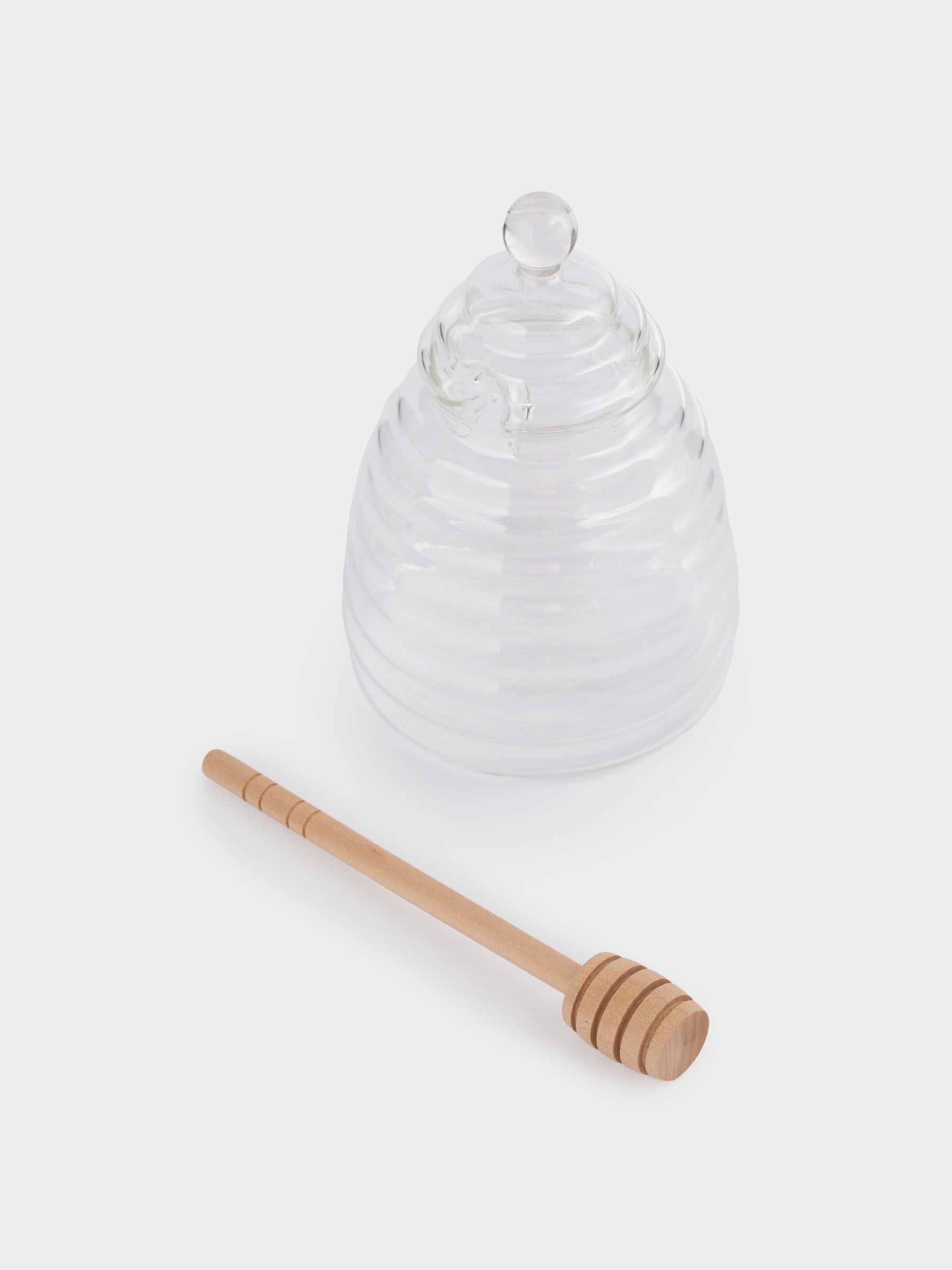 Банка для меда, 470 мл, с ложкой, стекло Б/дерево, Honey, image-5