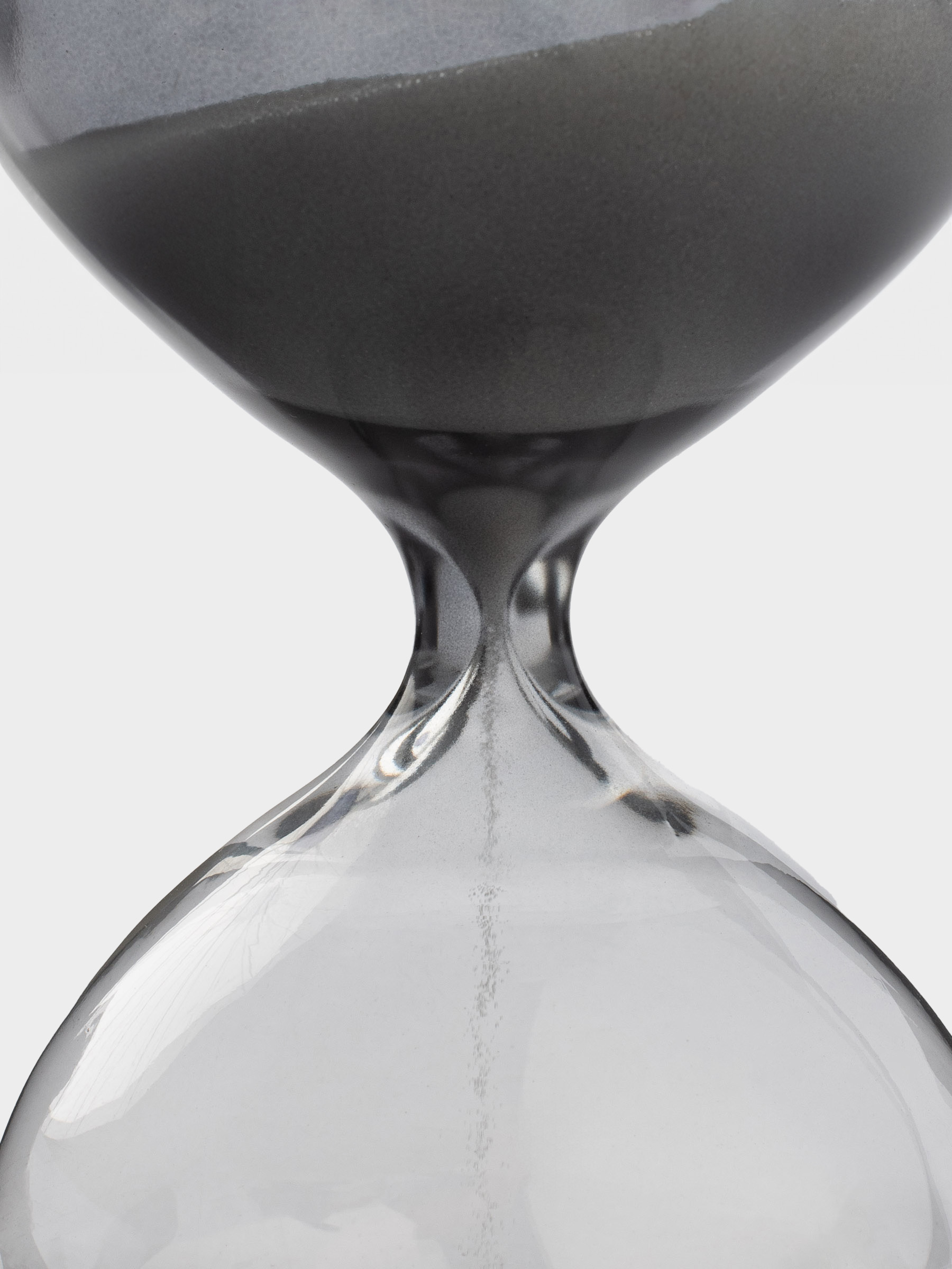 Часы песочные, 15 см, 15 минут, с блестками внутри, стекло/песок, серые, Sand time, image-1