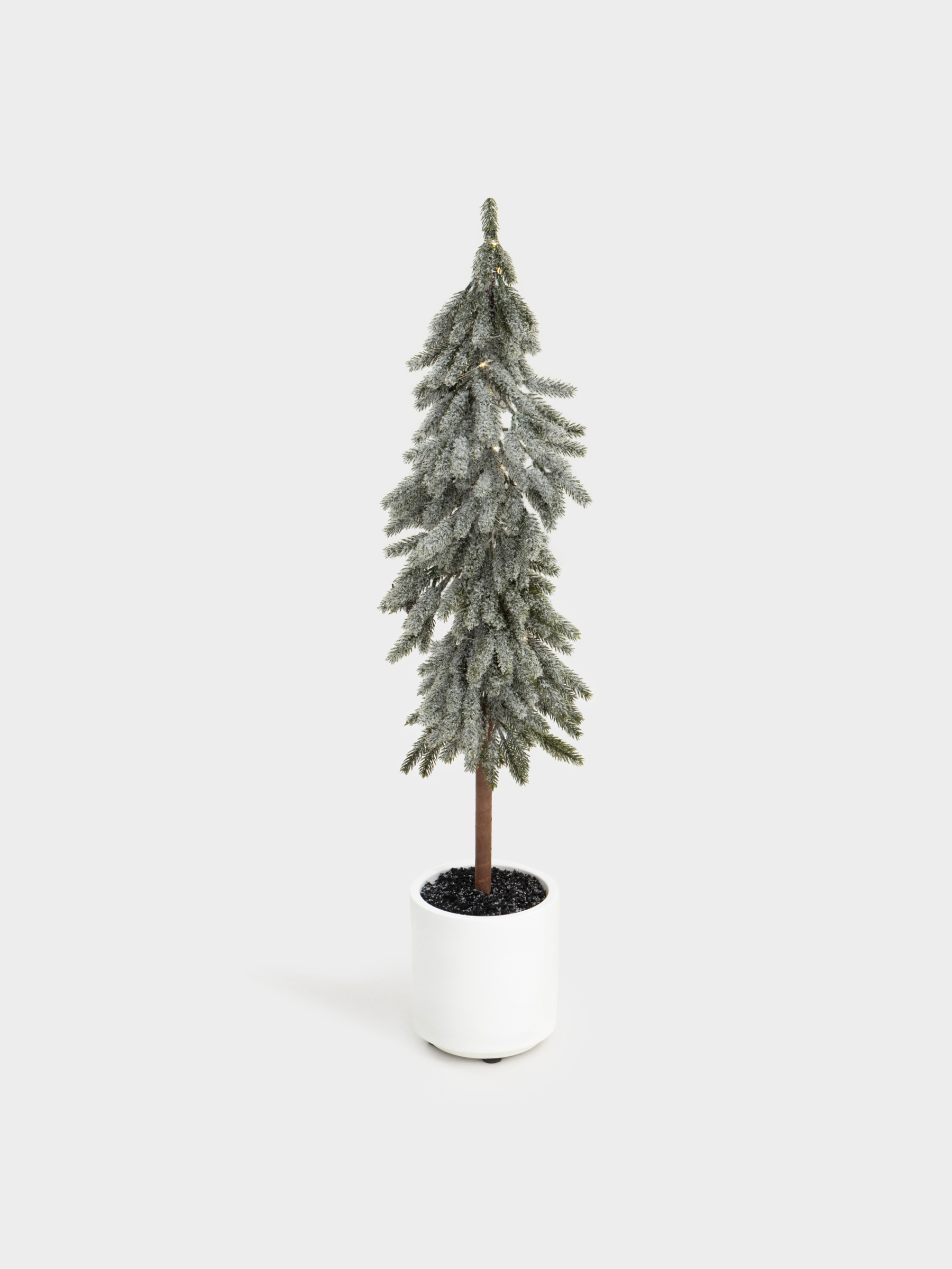 Ель искусственная, 80 см, с подсветкой, в горшке, ПВХ, Ель с шишками, Snowy decor, image-1