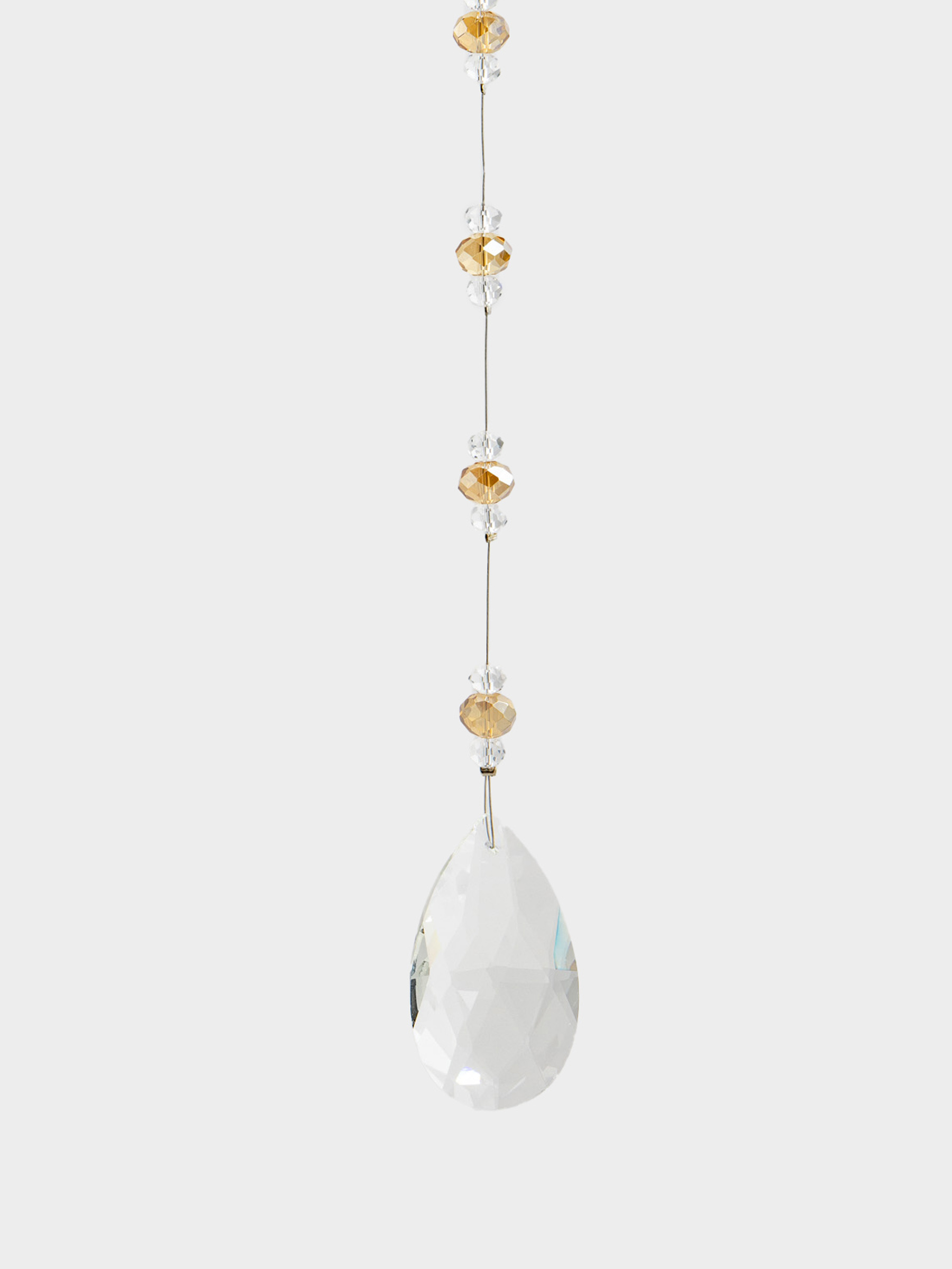 Игрушка елочная, 20 см, стекло, янтарная, Кристаллы, Ice crystal, image-0