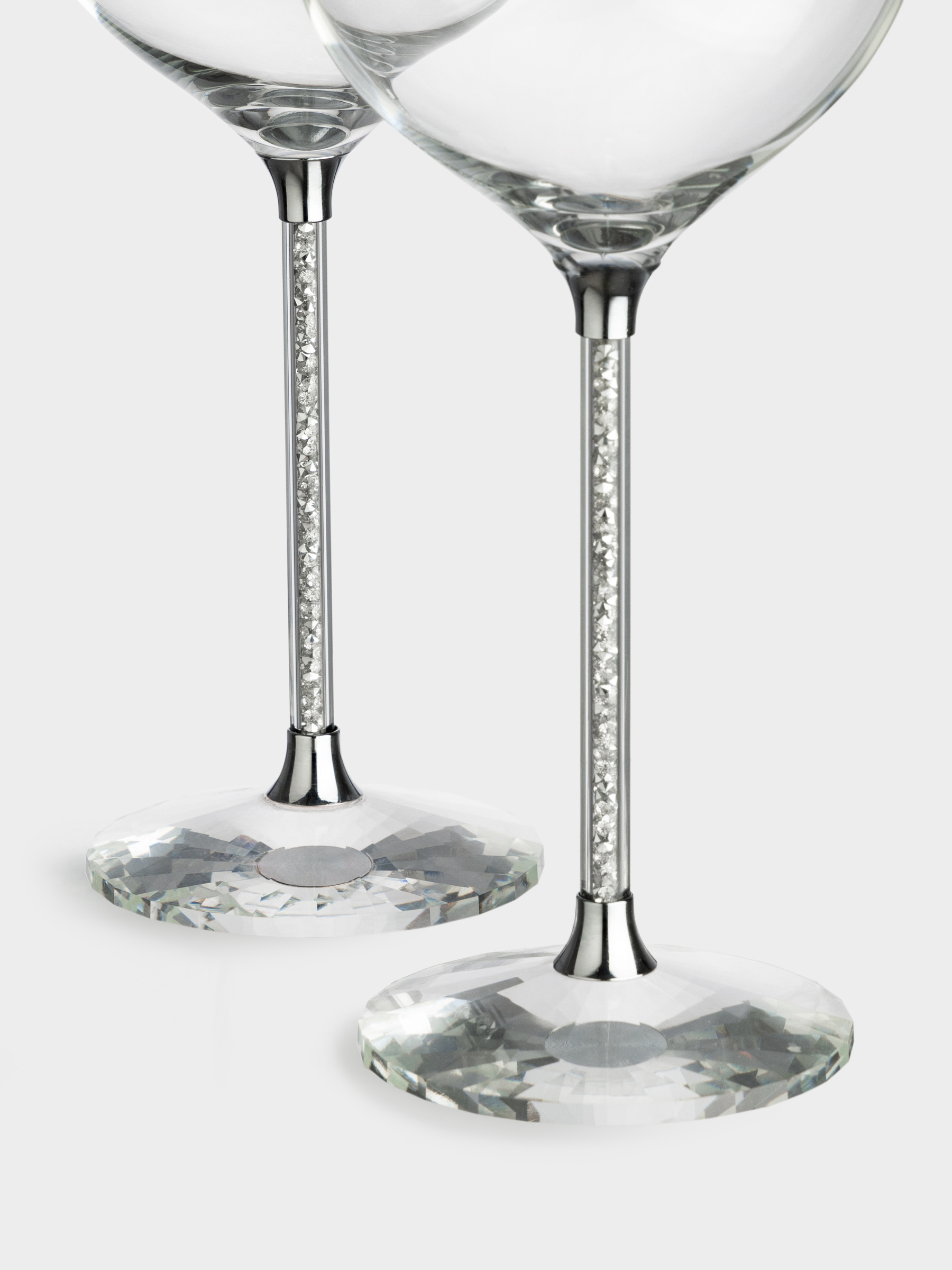 Бокал для вина, 600 мл, 2 шт, стекло/стразы, Серебристые кристаллы, Diamond, image-3