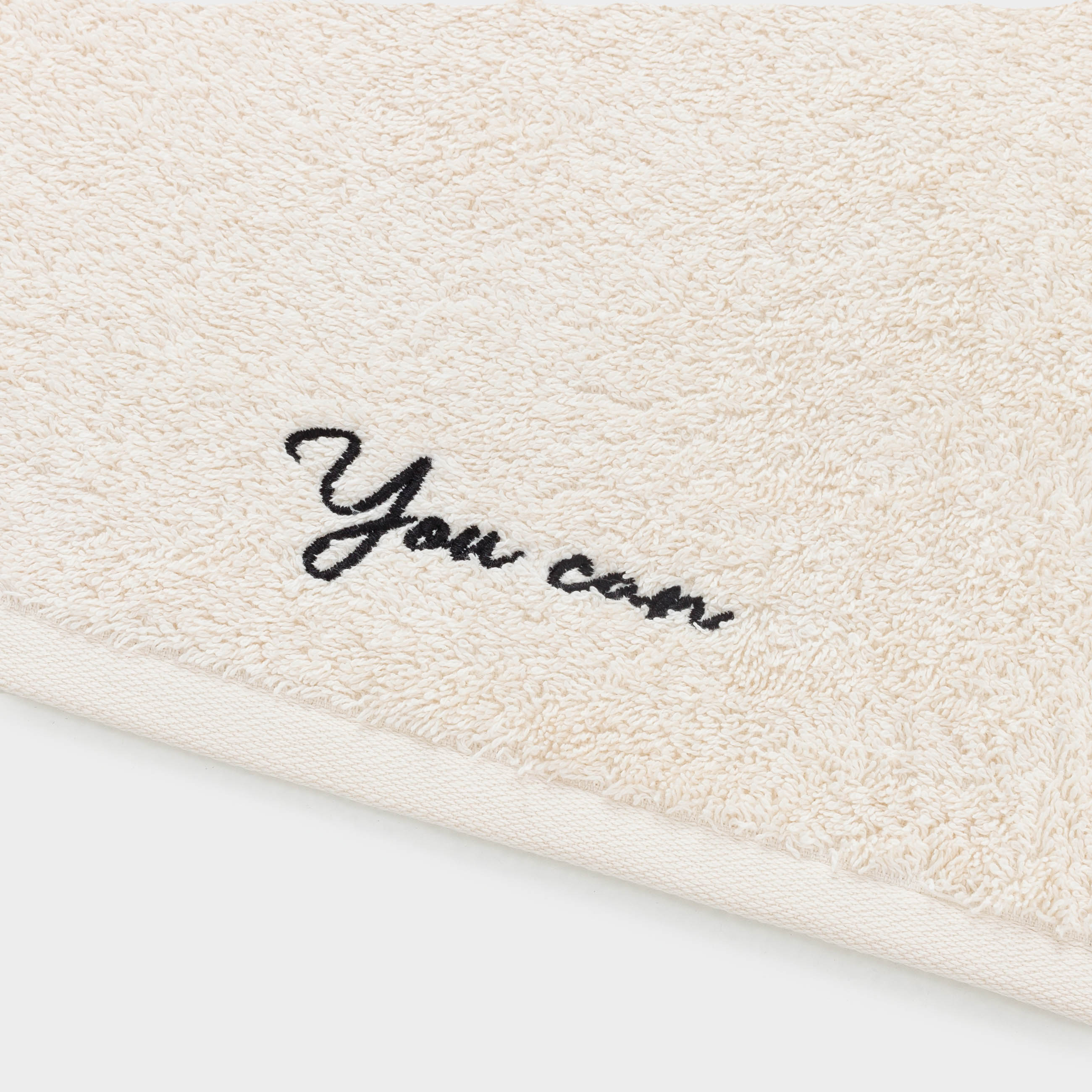 Полотенце, 40х60 см, хлопок, бежевое, You can, Cotton font
