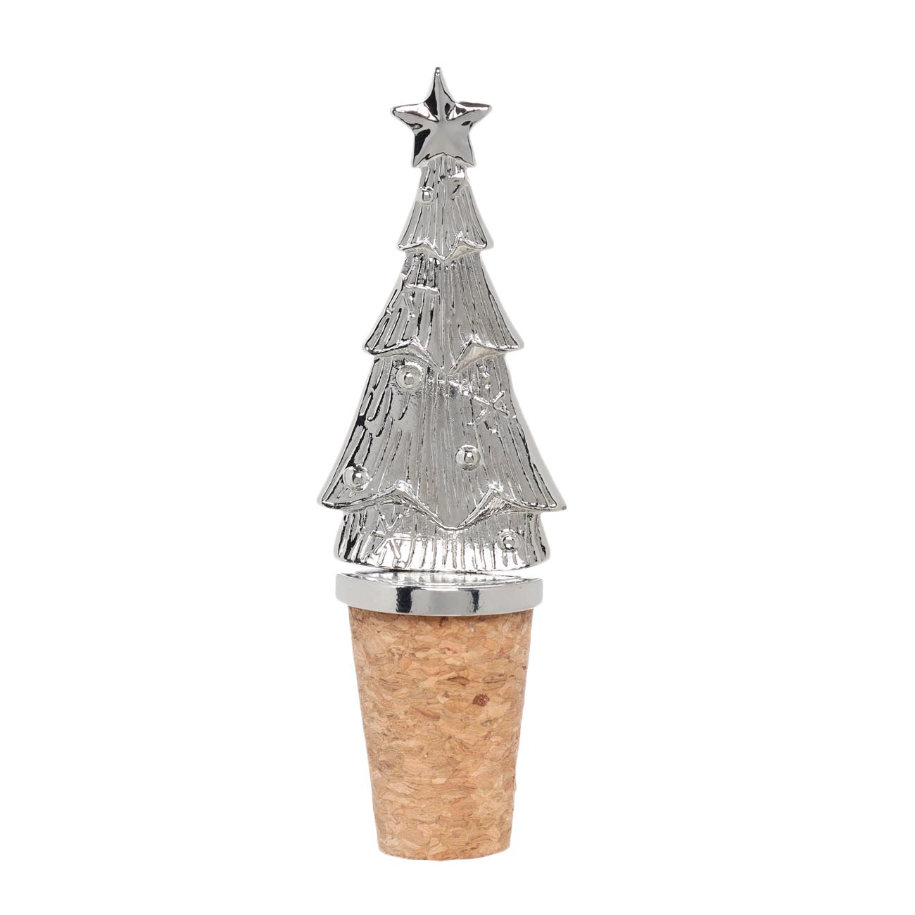 

Пробка для винной бутылки, 10 см, пробка/металл, серебристая, Елка, Christmas
