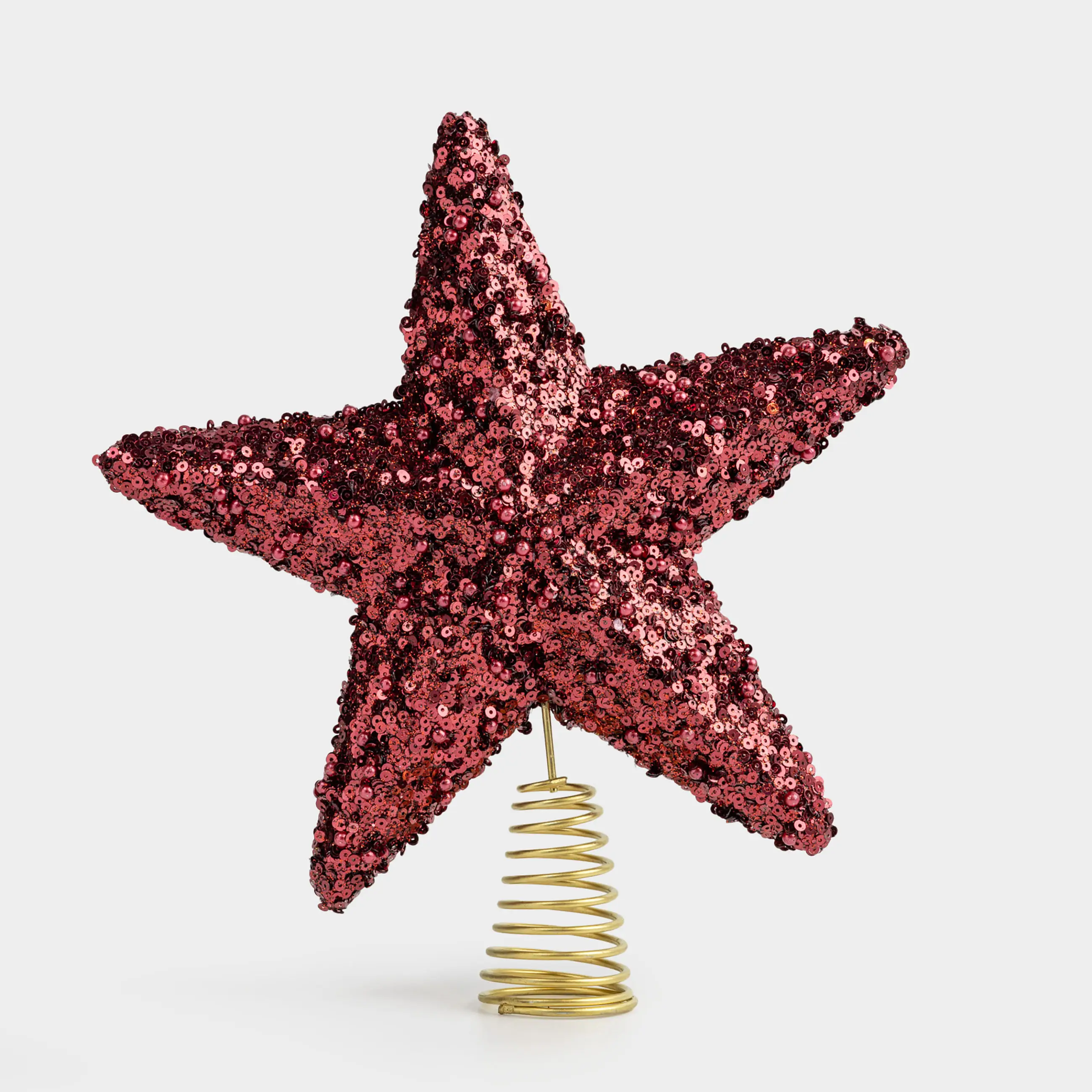 Звезда на елку, 22 см, пластик/металл, бордовая, Figure sparkle
