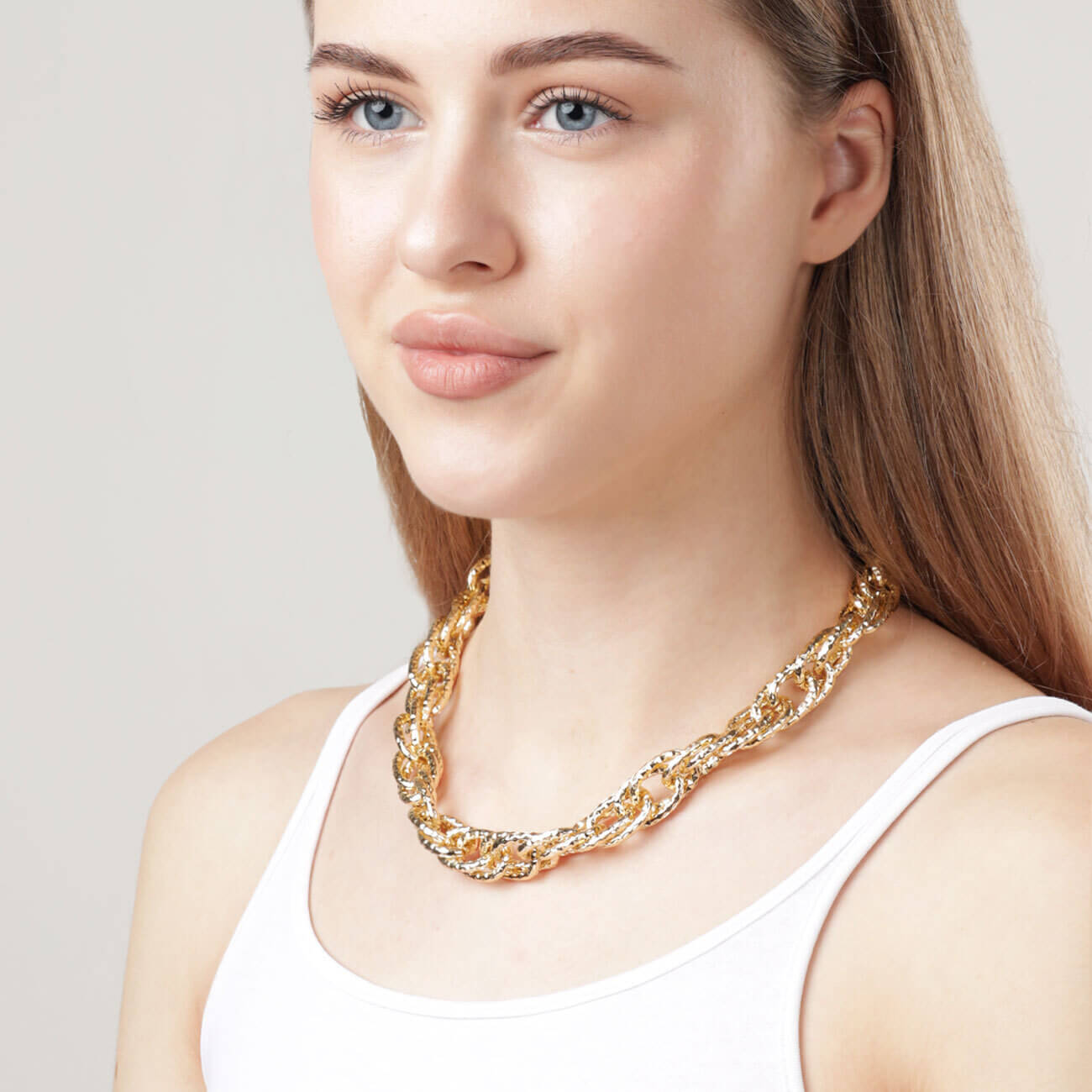 

Цепочка, 26 см, металл, золотистая, Крупные звенья, Links