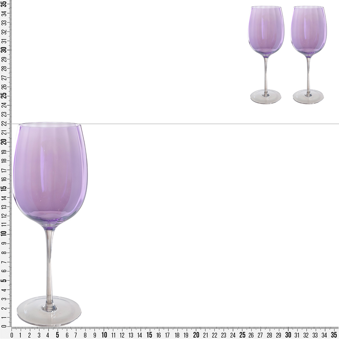 Бокал для вина, 470 мл, 2 шт, стекло, фиолетовый, Filo R color изображение № 3