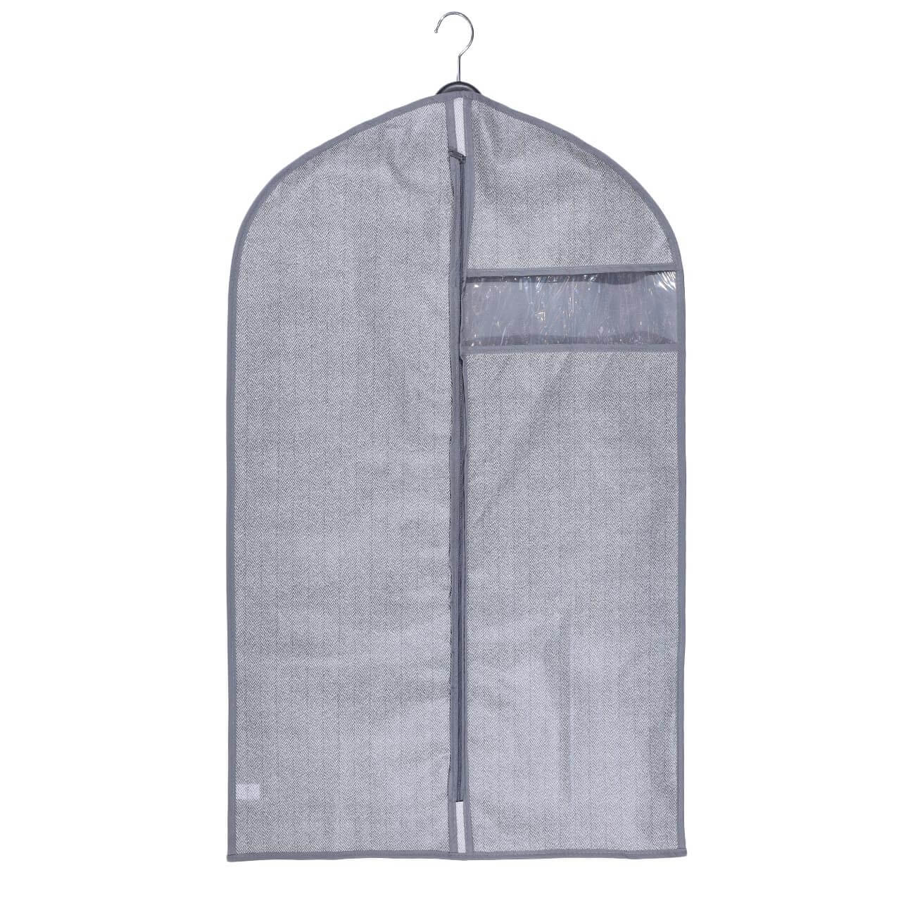 Чехол для одежды, 60х100 см, текстиль/ПВХ, серый, Pedant new чехол сумка для одежды мультидом