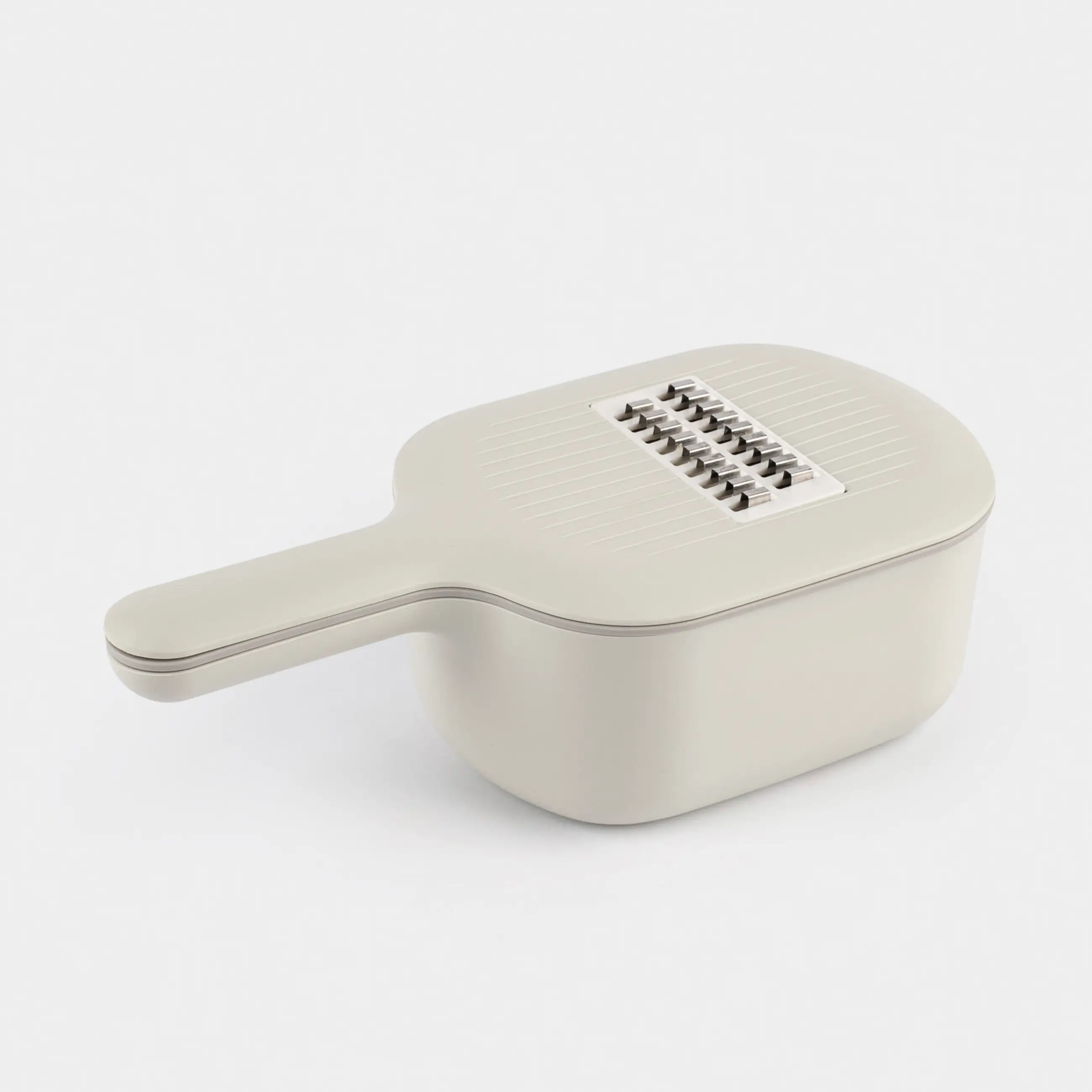 Терка, 29х14 см, 4 насадки, с контейнером, с ручкой, пластик/сталь, серая, Matto