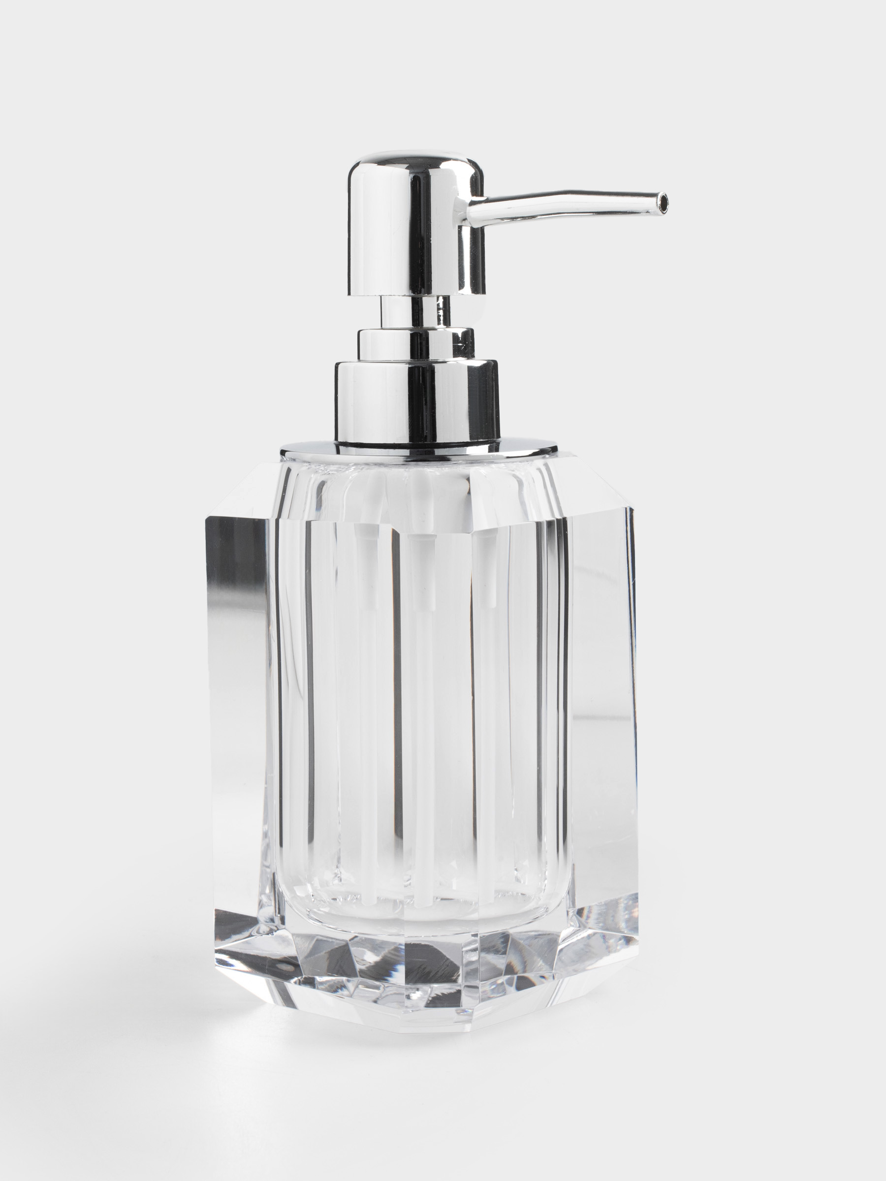 Диспенсер для жидкого мыла, 200 мл, стекло/металл, Грани, Shower Crystal Glance, image-2