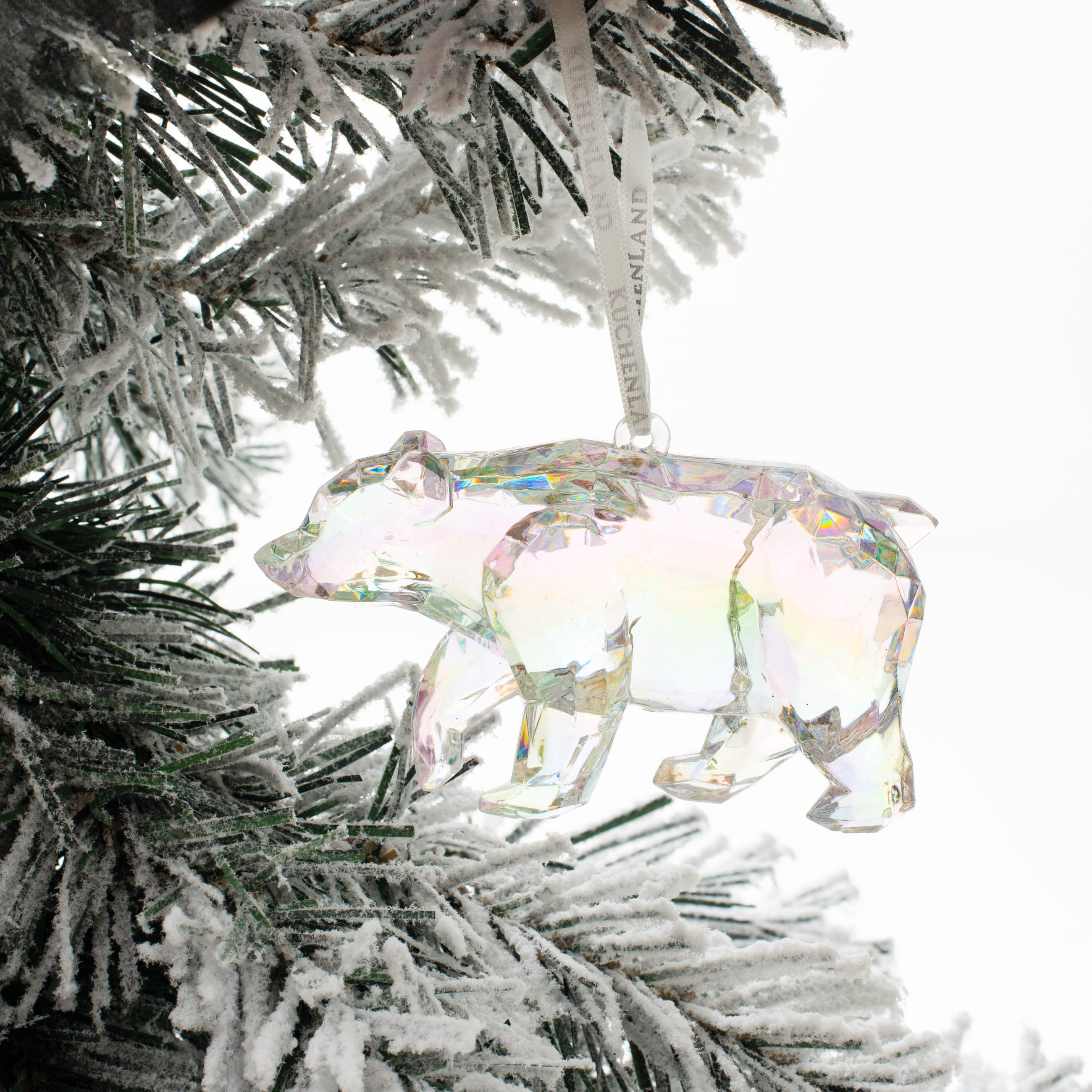 Игрушка елочная, 11 см, акрил, перламутр, Медведь, Figure crystal, image-3