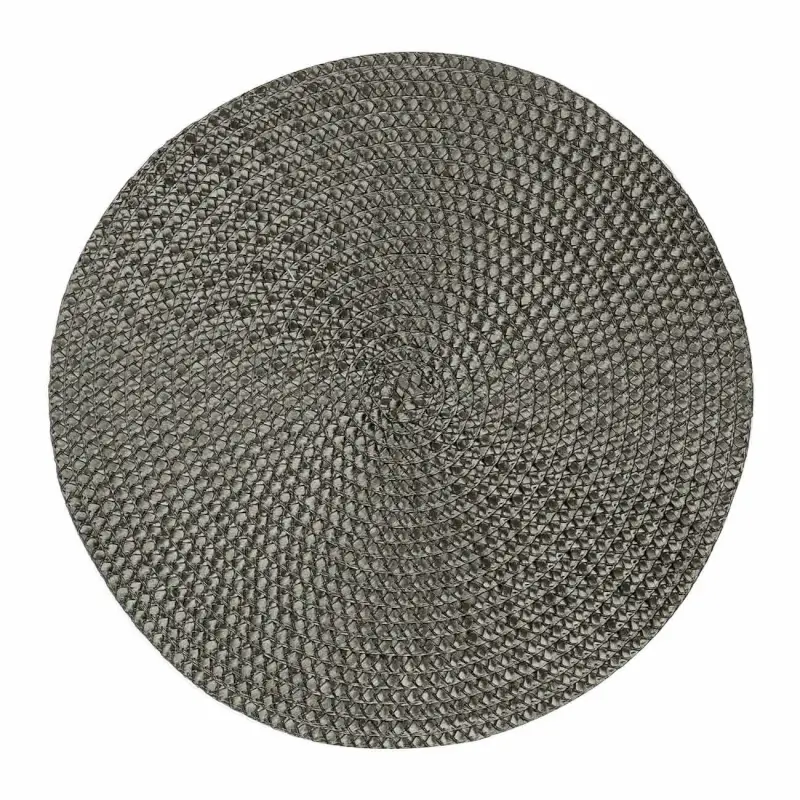 Салфетка под приборы, 38 см, полипропилен/ПЭТ, круглая, темно-зеленая, Circle braid, image-0