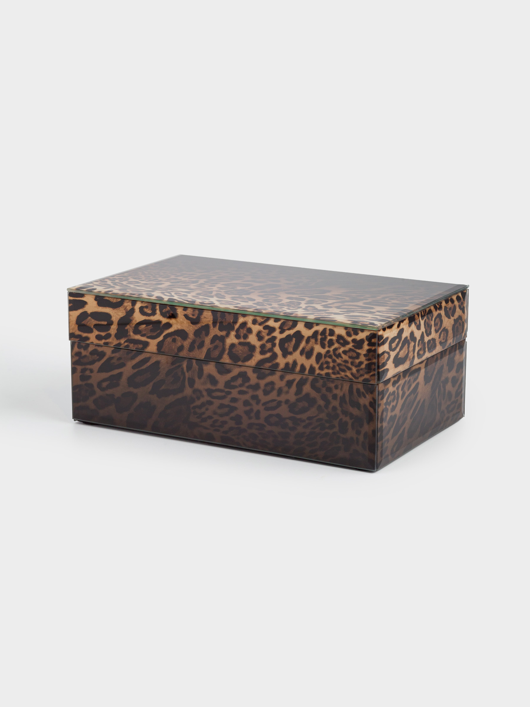 Шкатулка для украшений, 21х13 см, стекло, Леопард, Leopard, image-0