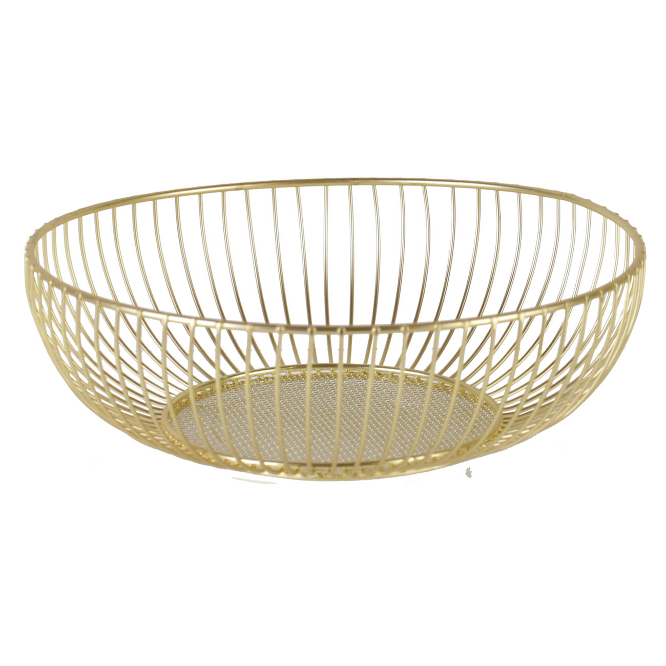 Корзина для фруктов, 25 см, металл, золотистая, Twist gold, image-0