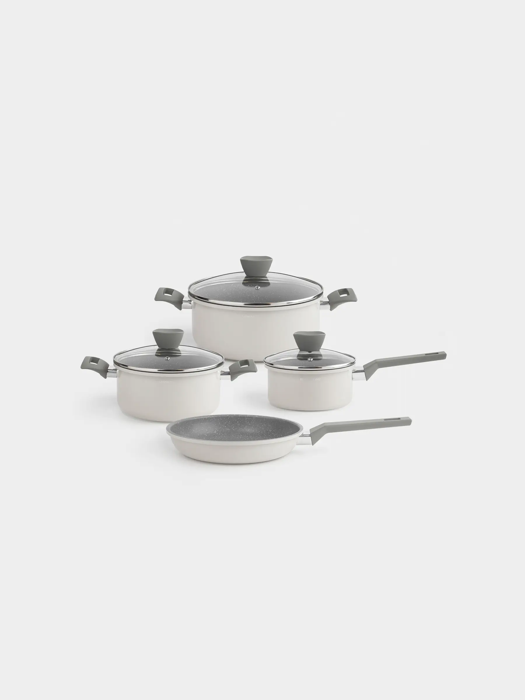 Набор посуды, 4 пр, с покрытием, алюминий, бежевый, Tasty, image-0