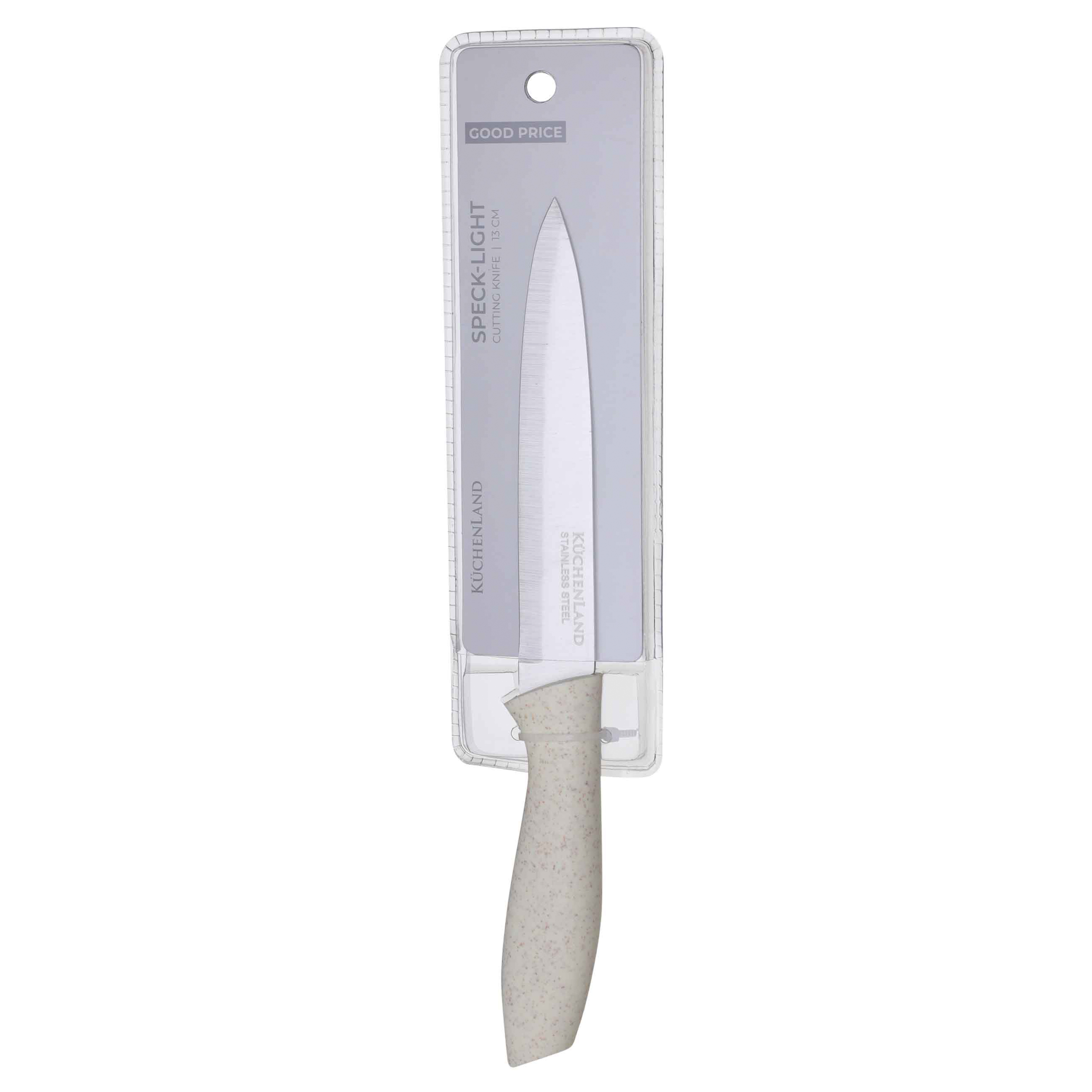 Нож для нарезки, 13 см, сталь/пластик, молочный, Speck-light изображение № 2
