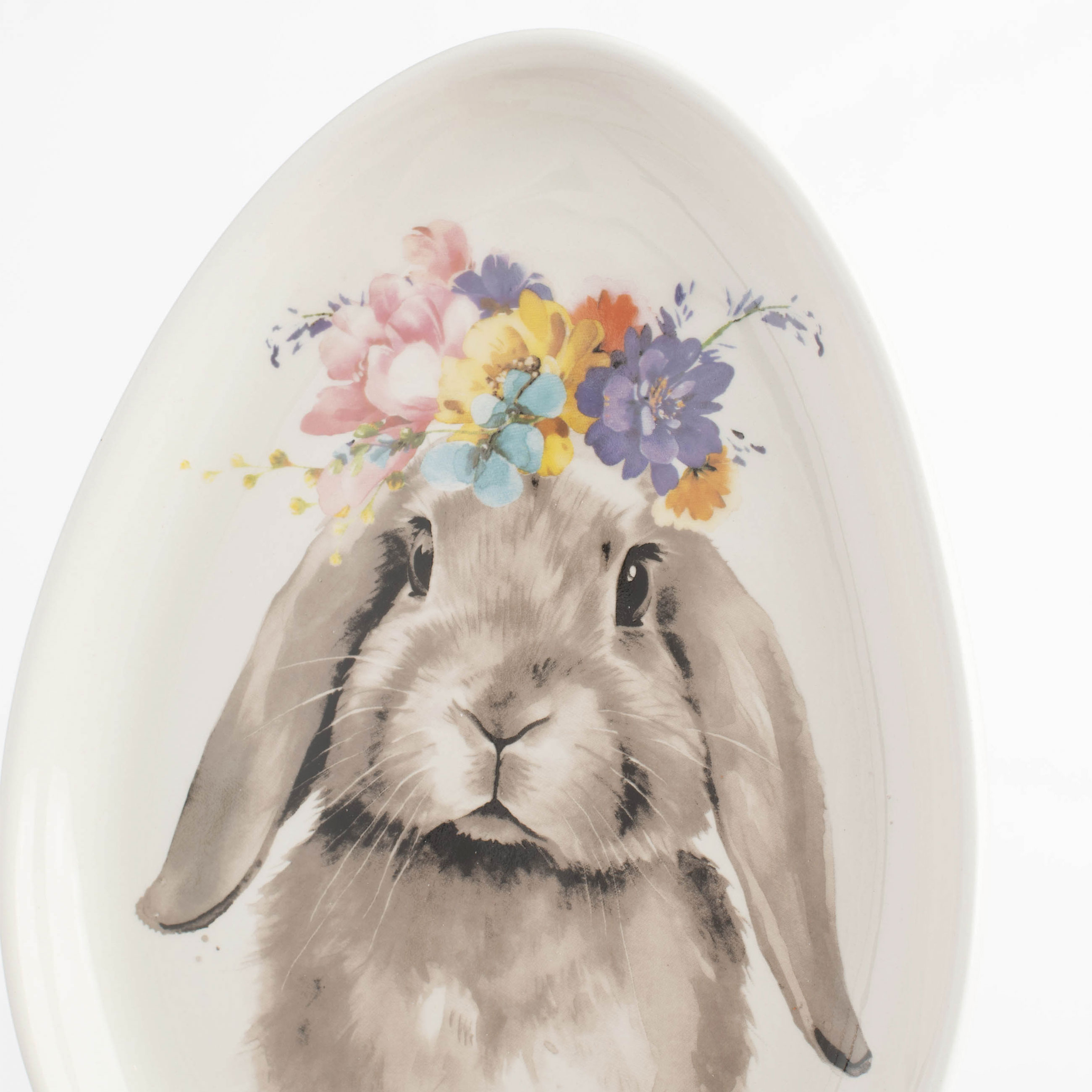 Блюдо, 21х16 см, керамика, белое, Яйцо, Кролик с цветами, Pure Easter изображение № 5