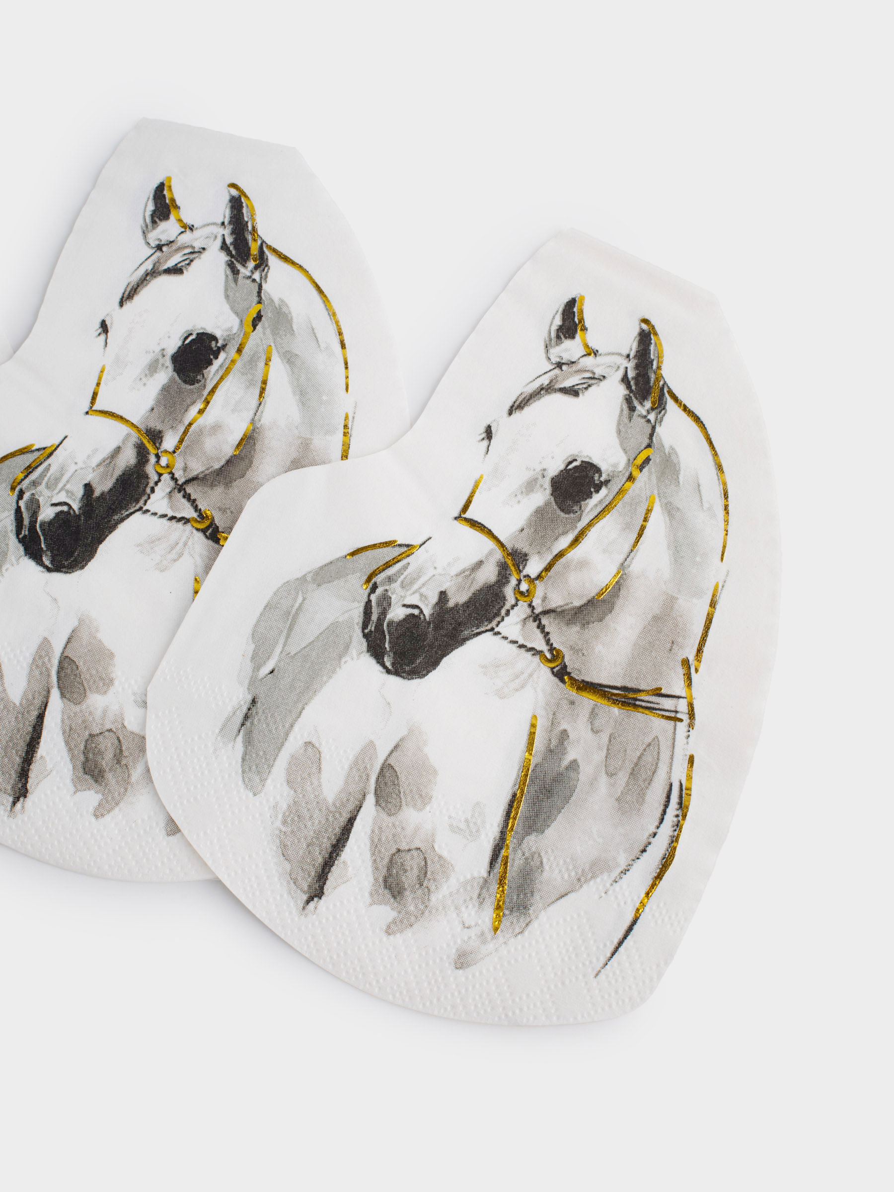 Салфетки бумажные, 21х30 см, 20 шт, фигурные, белые, Лошадь, Horse sketch, image-3