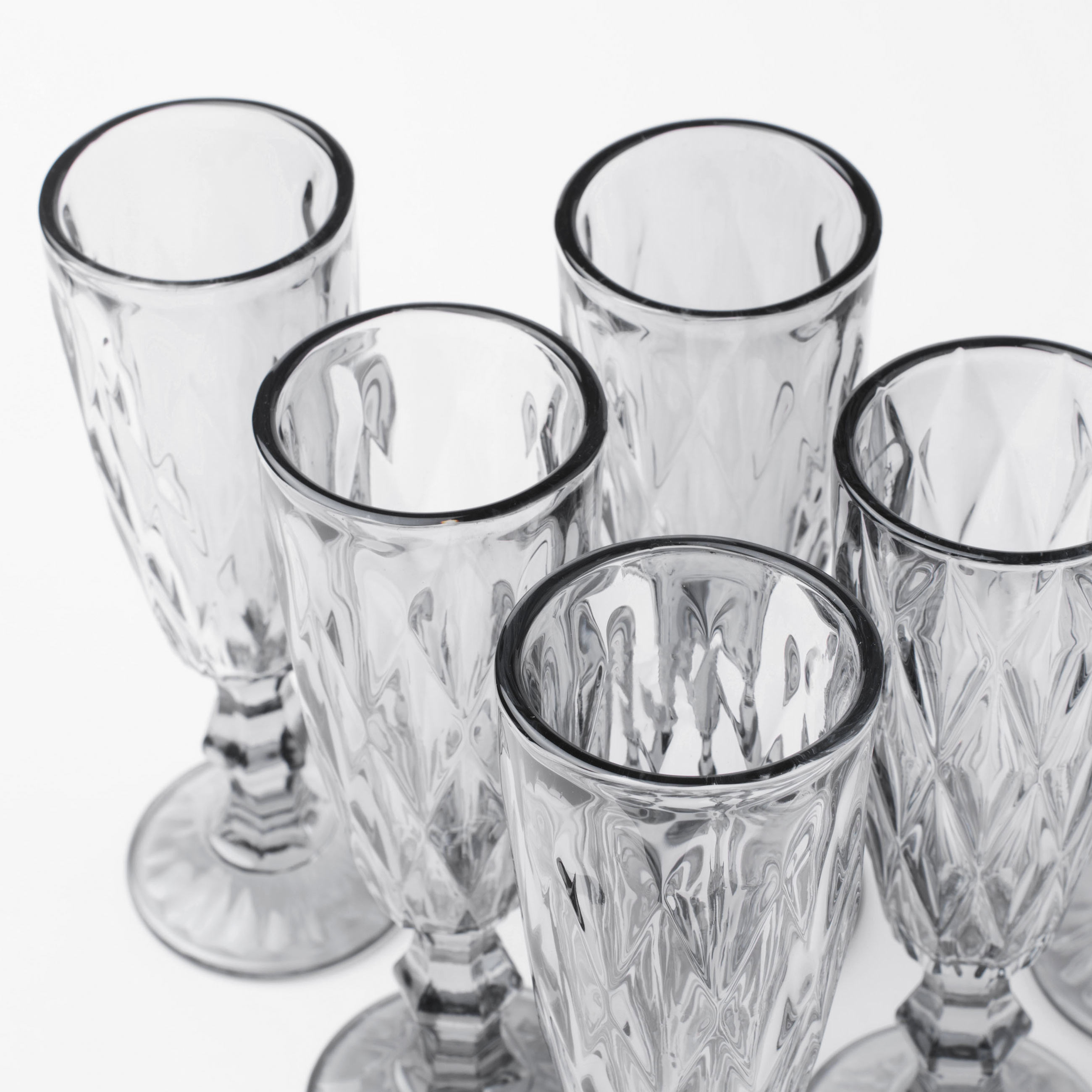 Бокал-кубок для шампанского, 170 мл, 6 шт, стекло Р, серый, Rhomb color изображение № 4