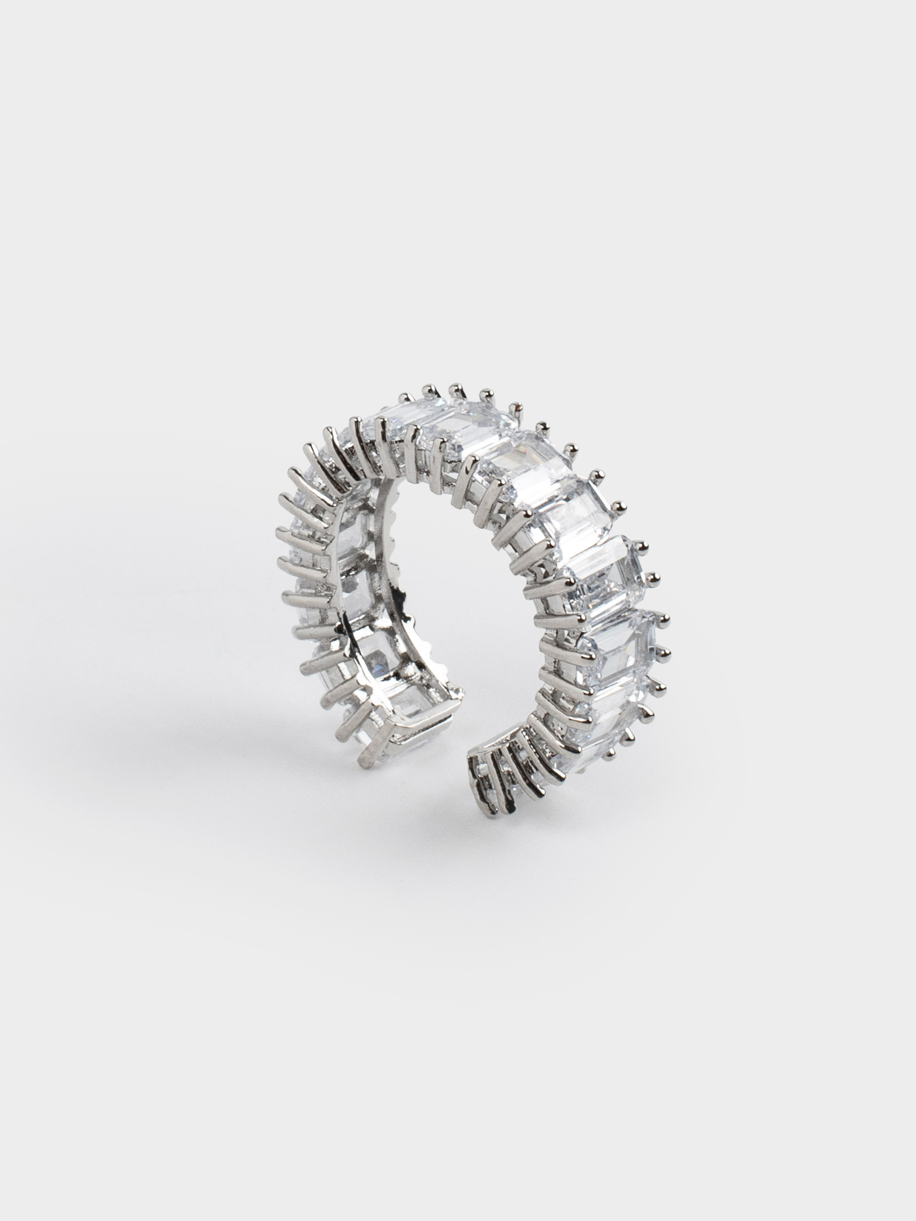 Кольцо, р. S-M, единый размер, металл/стекло, серебристое, Кристаллы, Jewelry crystal, image-0
