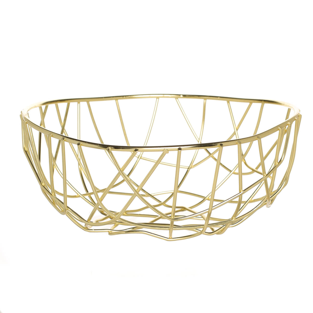 

Корзина для фруктов, 24 см, металл, золотистая, Графика из прутьев, Twist gold