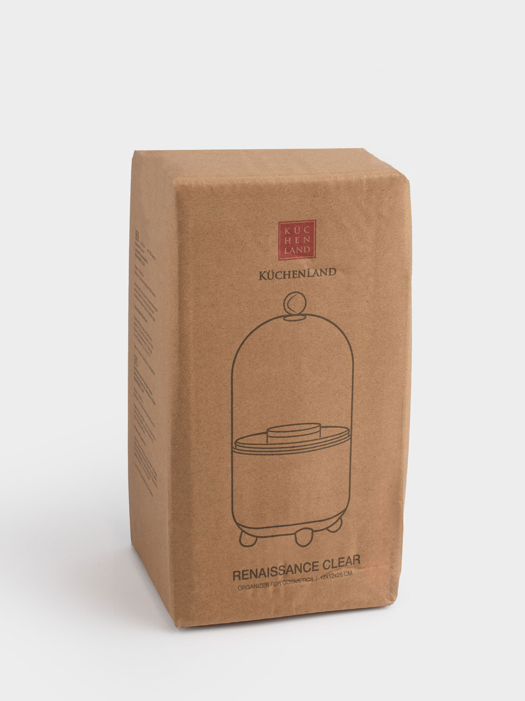 Органайзер для косметики, 26 см, 6 отд, вращающийся, пластик, серый, Renaissance clear, image-5