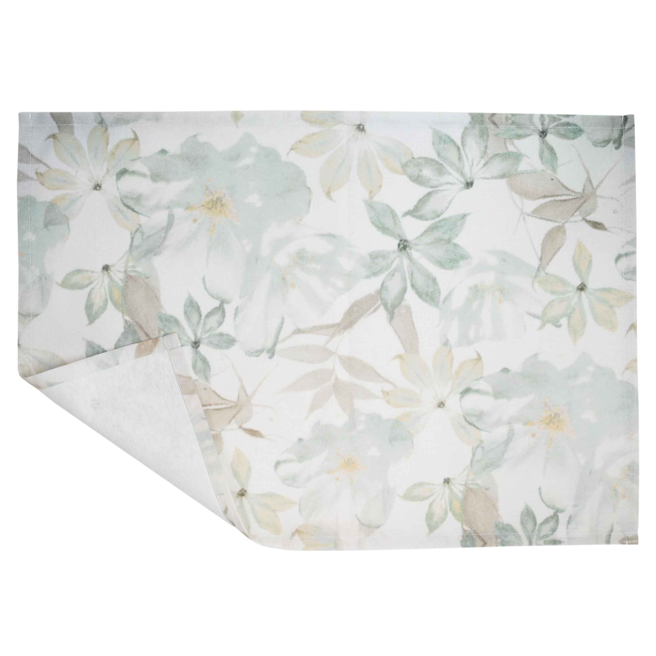 Полотенце кухонное, 40x60 см, хлопок, белое, Цветы, Bloome изображение № 2