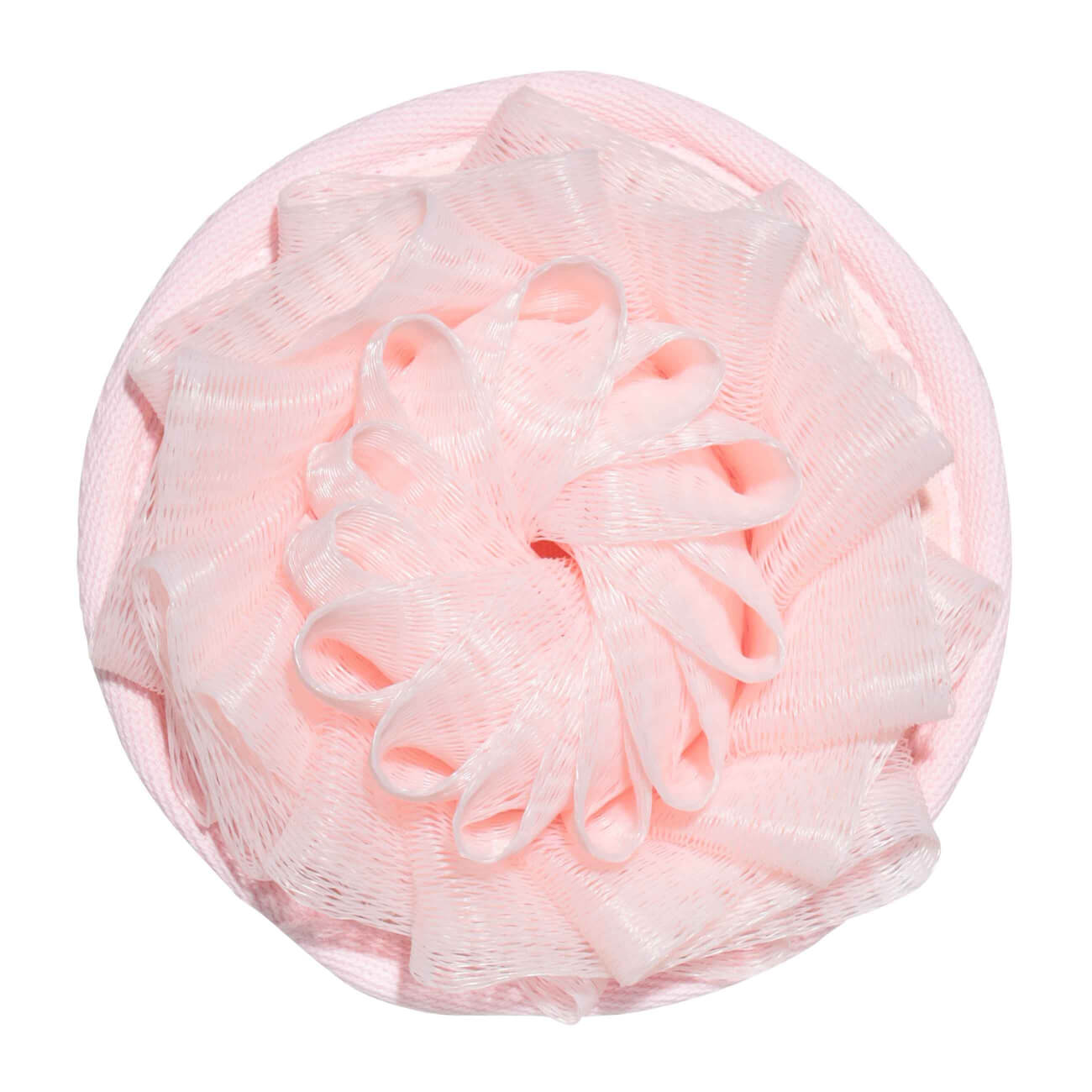 Мочалка для мытья тела, 12 см, с держателем, полиэстер/нейлон, пудровая, Полубант, Glamor пустышка цельносиликоновая с держателем в контейнере от 0 мес розовый